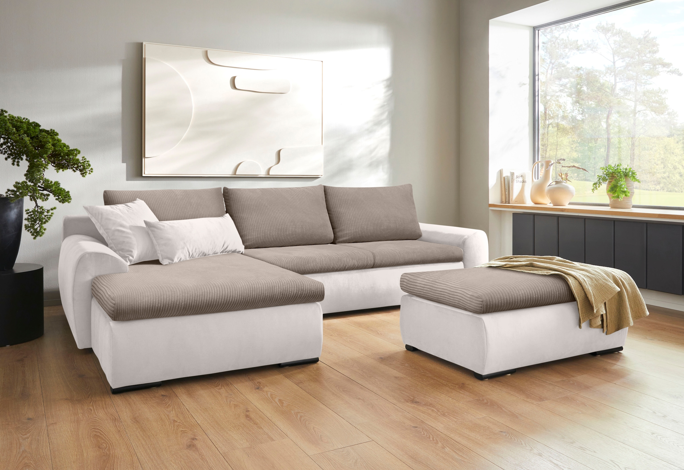 Home affaire Ecksofa »Win L-Form«, wahlweise mit Bettfunktion und Bettkasten