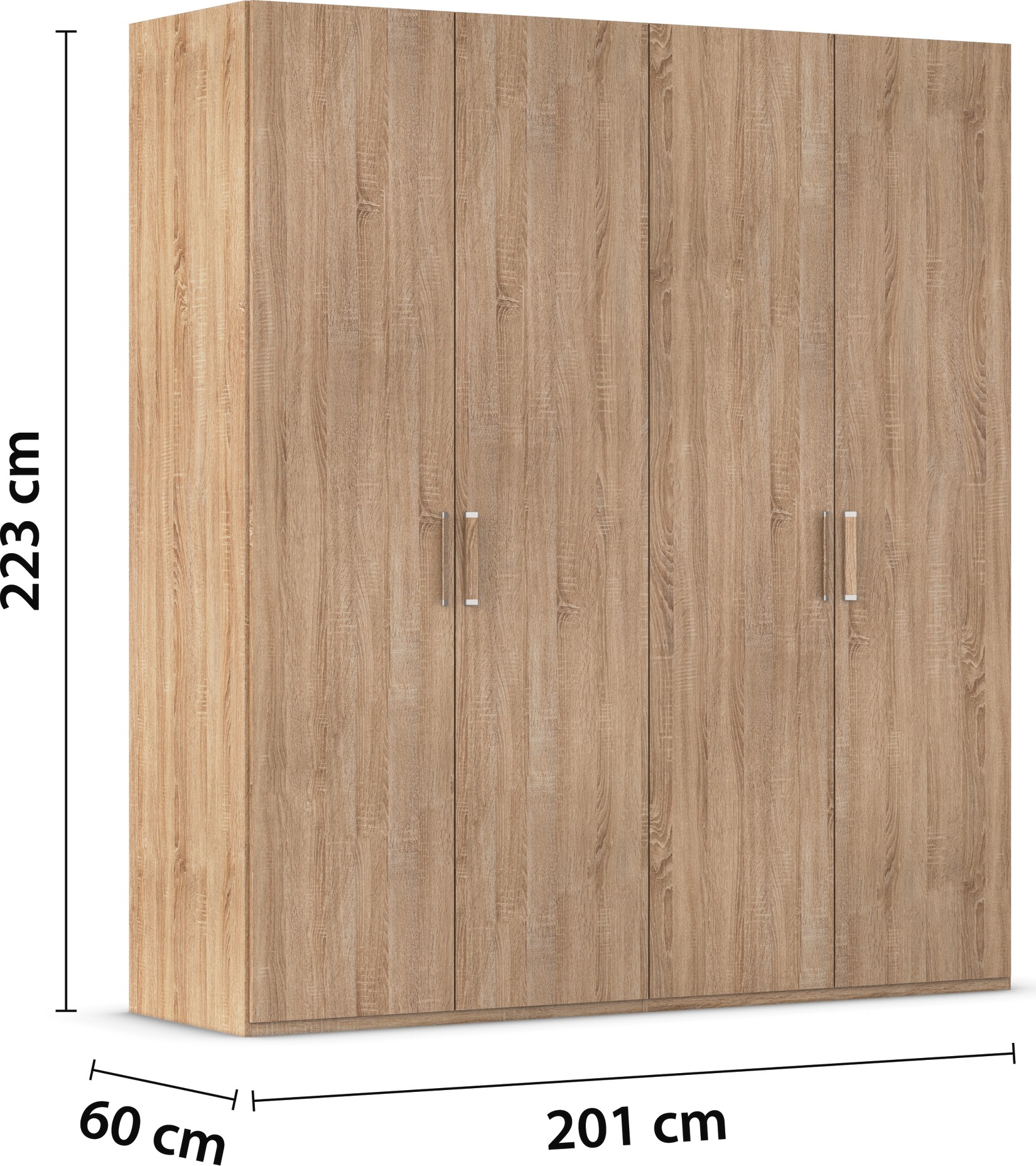 rauch Drehtürenschrank »Kleiderschrank Schrank Garderobe Schlafzimmerschrank EVELYN«, (in 2 Höhen 197 oder 210 cm erhältlich), in elegantem Stil, viel Stauraum 4 Breiten und 2 Höhen MADE IN GERMANY