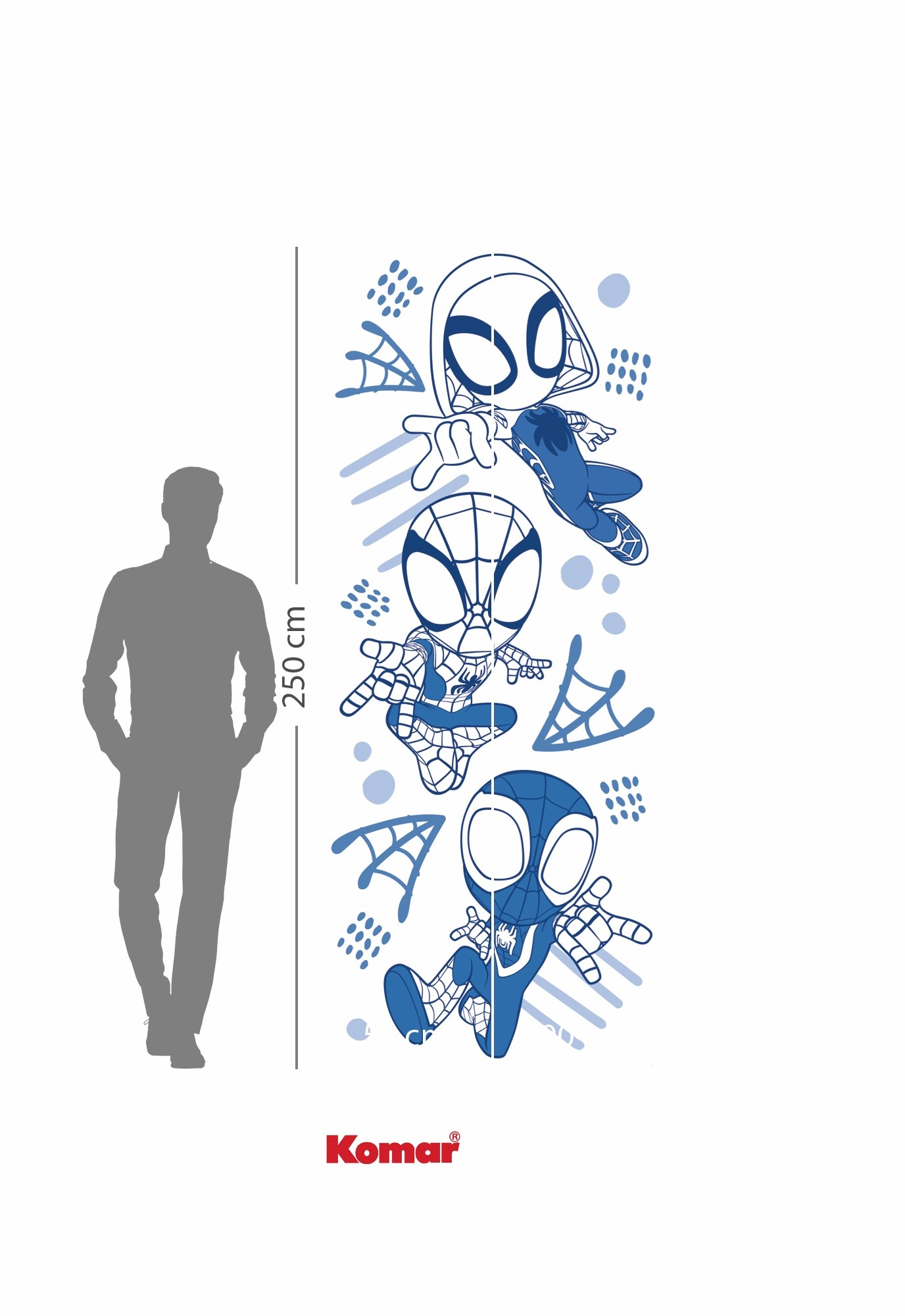 Komar Kindertapete »Marvel Spidey and His Amazing Friends Blue Lines«, bedruckt