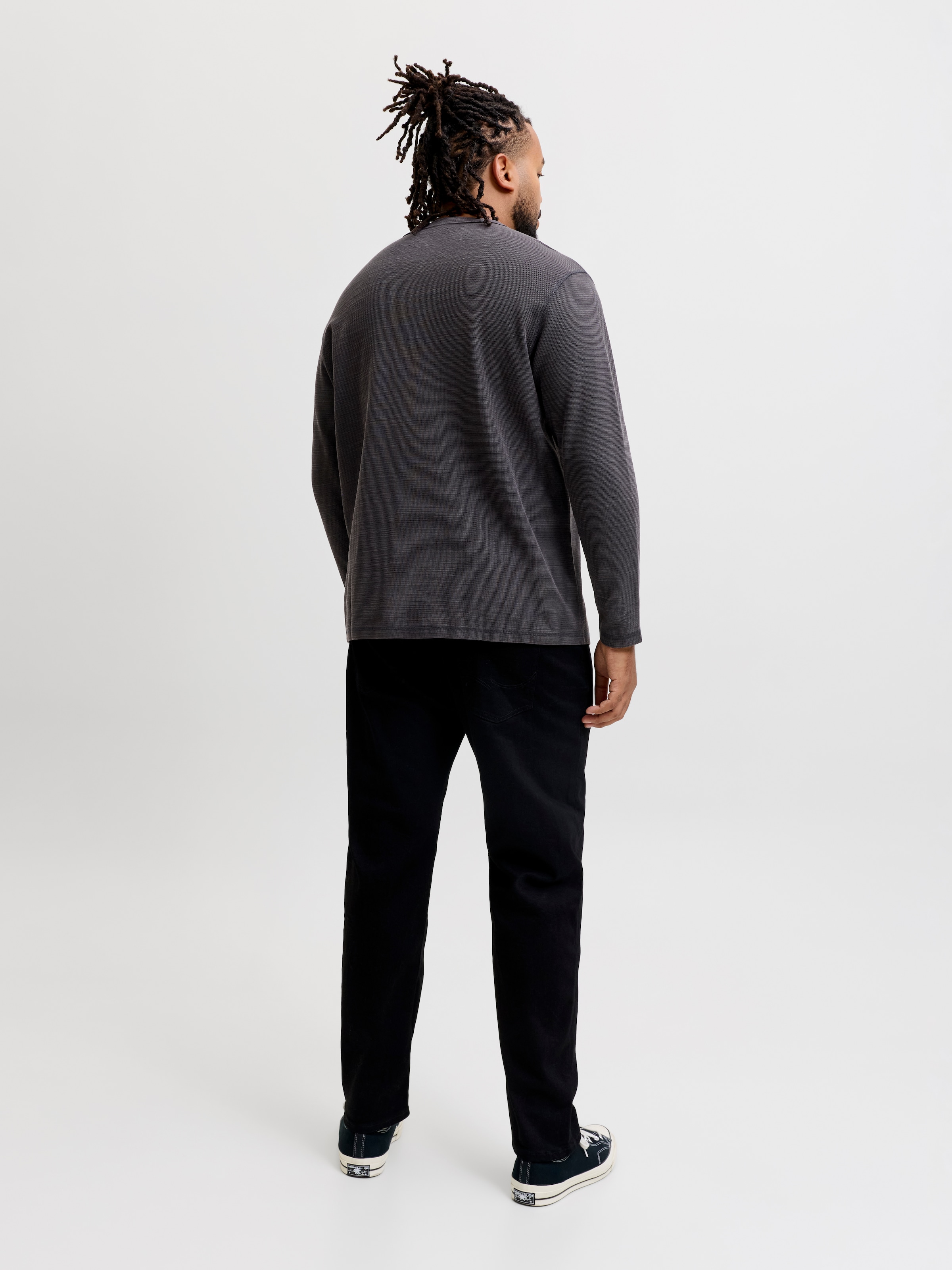 Jack & Jones PlusSize Langarmshirt »JPRBLUAARON LS HENLEY TEE PLS« Baumwollmischung, regular fit