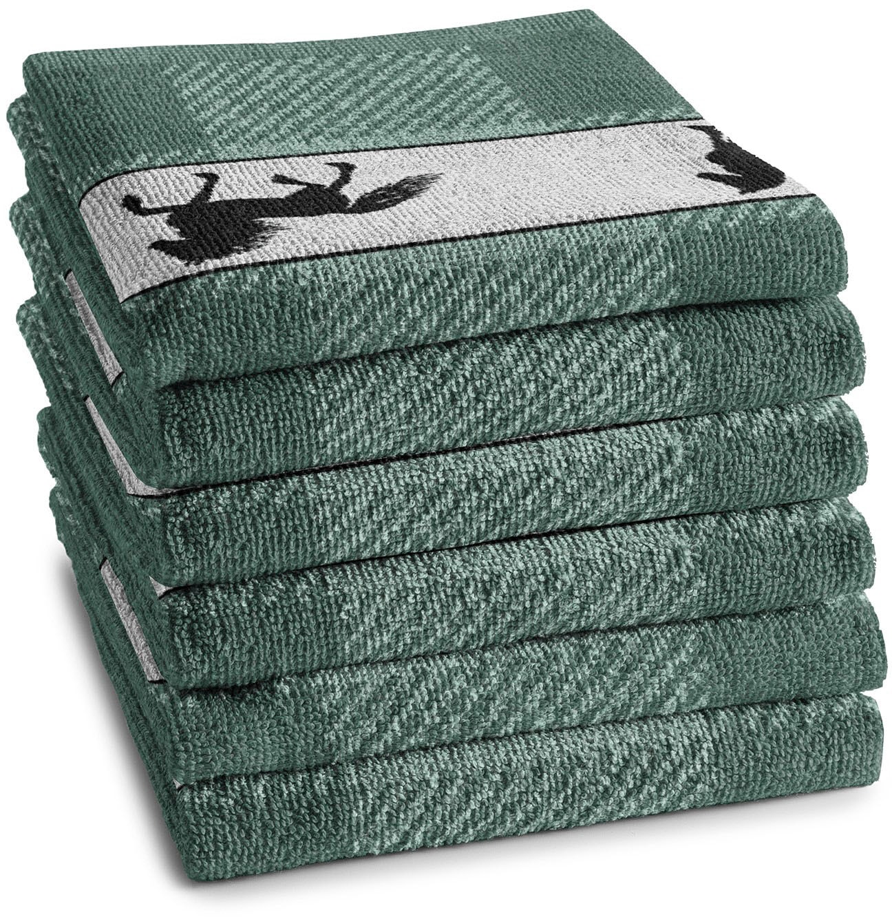 DDDDD Geschirrtuch »Shanti«, (Set, 6 tlg.), Küchenhandtuch aus weicher Frottee, 50 x 55 cm