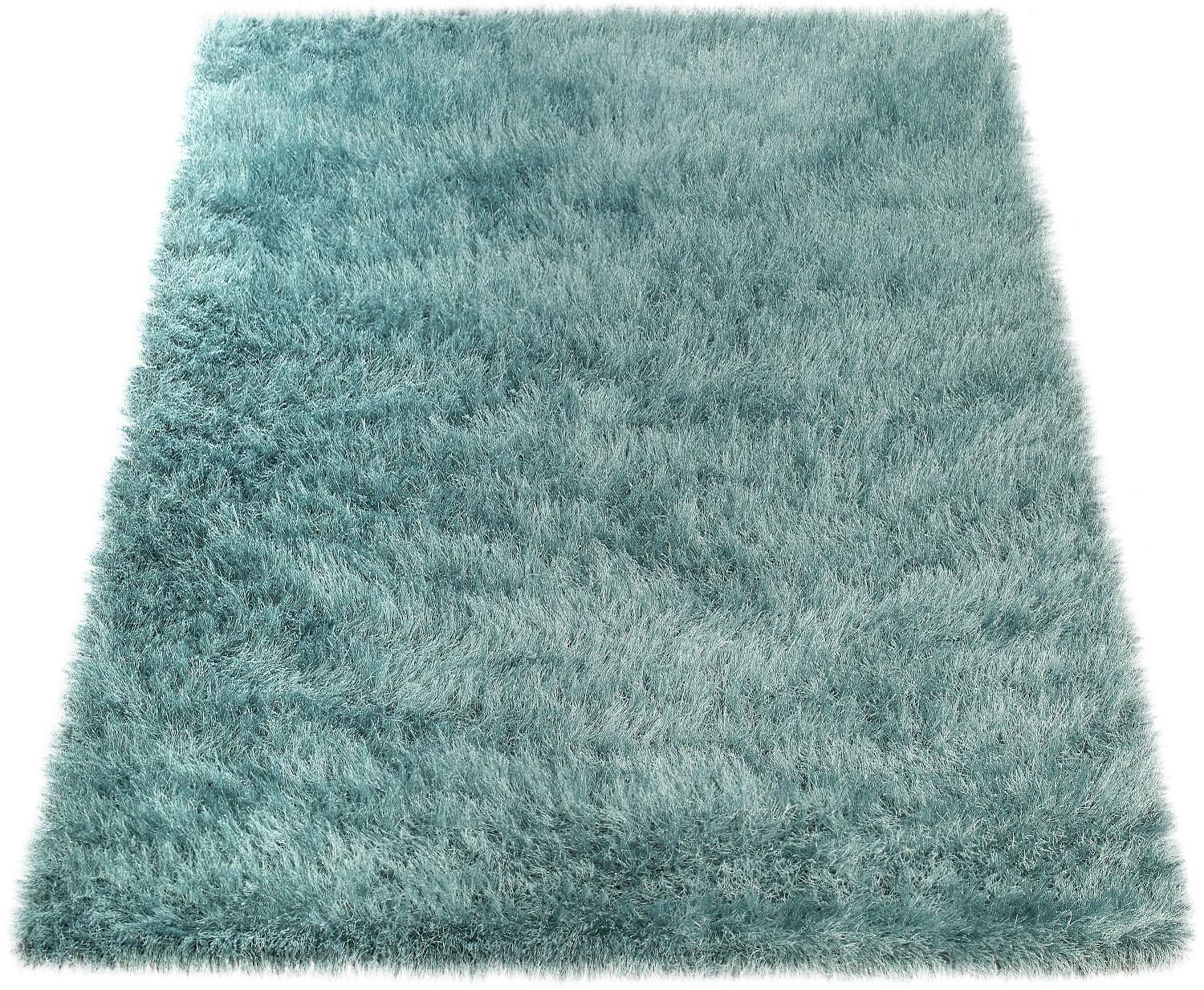 Paco Home Hochflor-Teppich »Glamour 300«, rechteckig, 70 mm Höhe, Uni Farben, mit weichem Glanz Garn, auch als Läufer erhältlich