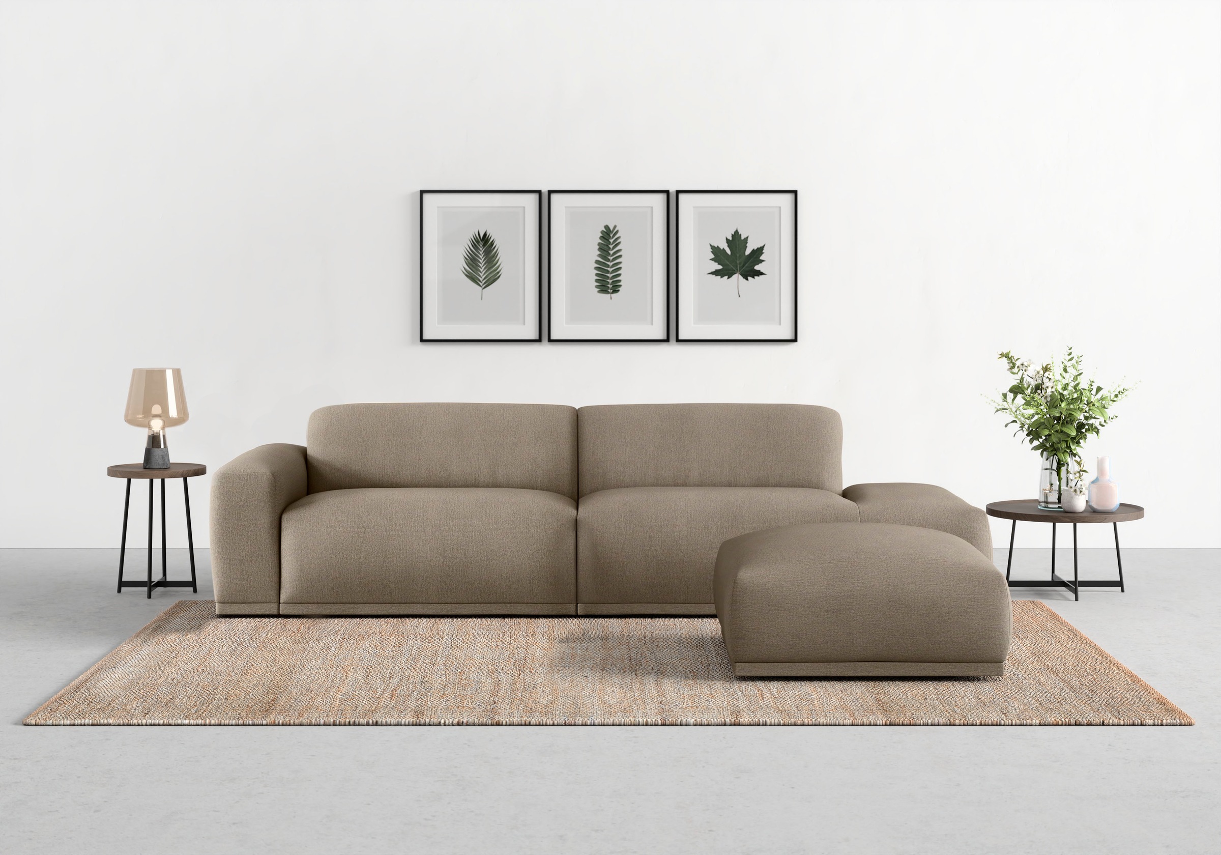 TRENDMANUFAKTUR Big-Sofa »Braga, mit hochwertigem Kaltschaum, Megasofa, in Cord erhältlich«, modernes Big-Sofa, Couch mit hohem Sitzkomfort, 277/72/107 cm (B/H/T)