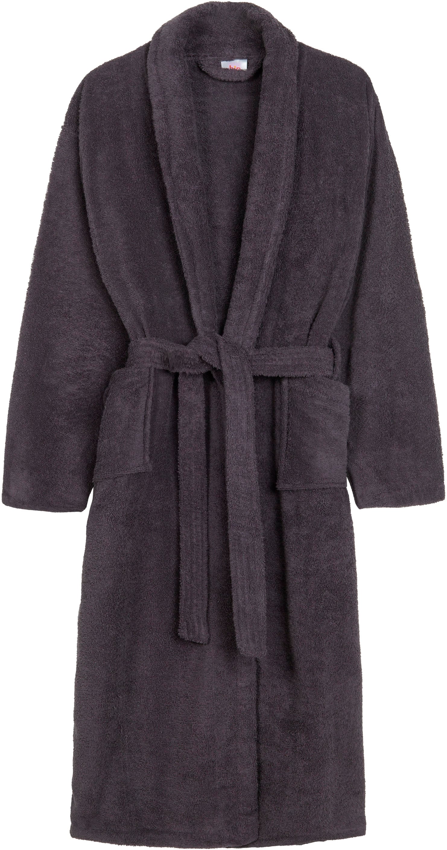 hip Bademantel »Hip Bathrobe uni«, (Packung, 1 St., 1x Bademantel), Schalkragen, Gürtel, Taschen, Damen & Herren, Velours, Glanz