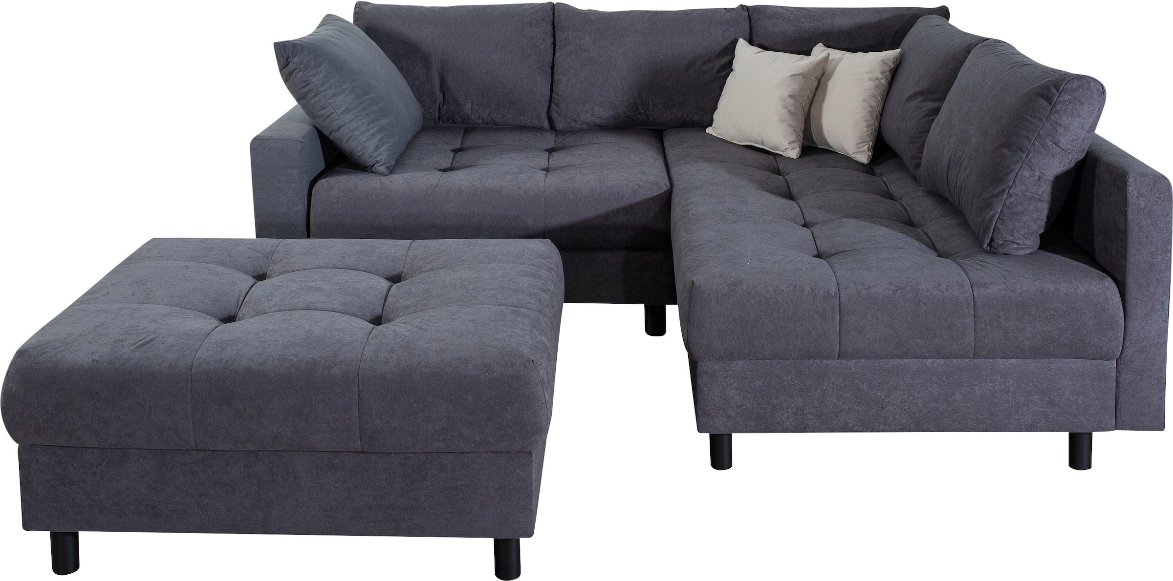 OTTO home Ecksofa »Antonia L-Form, B: 215 cm« Ecksofa, Rückenkissen, ottomane beidseitig montierbar, Bonnelfederkern