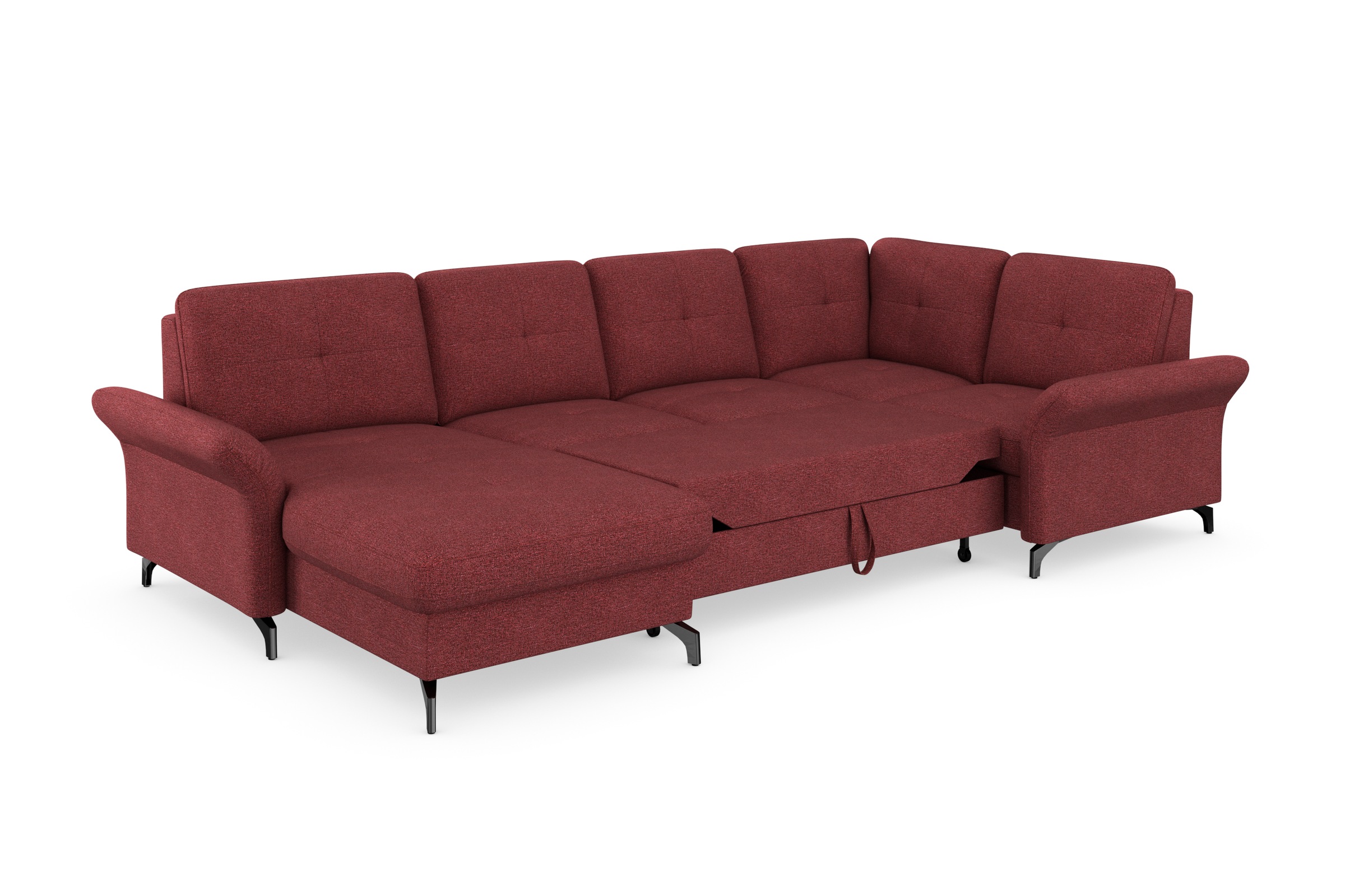 Places of Style Wohnlandschaft »Calando U-Form«, wahlweise mit Bettfunktion, Bettkasten und Armteilfunktion