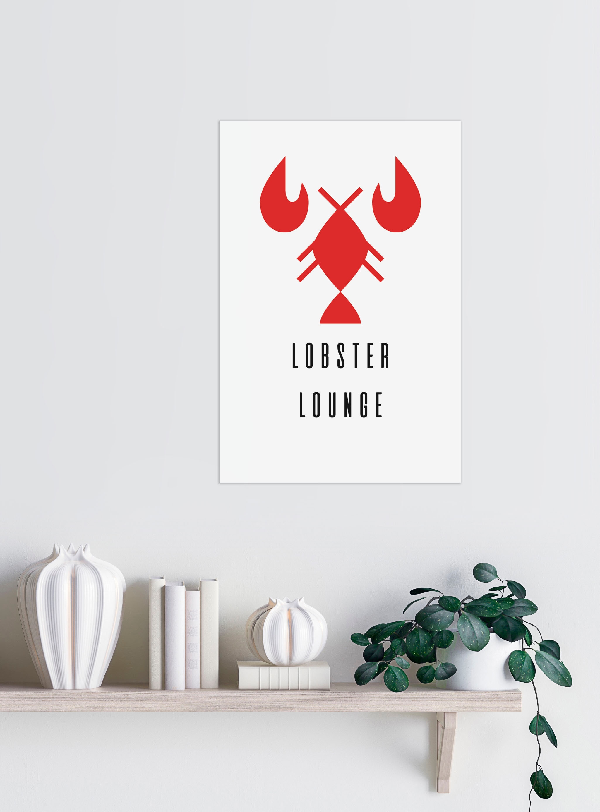 queence Wanddekoobjekt »LOBSTER LOUNGE«, Stahlschild, Blechschild, Spruch, Witzig, Wanddeko, retro, 20x30cm