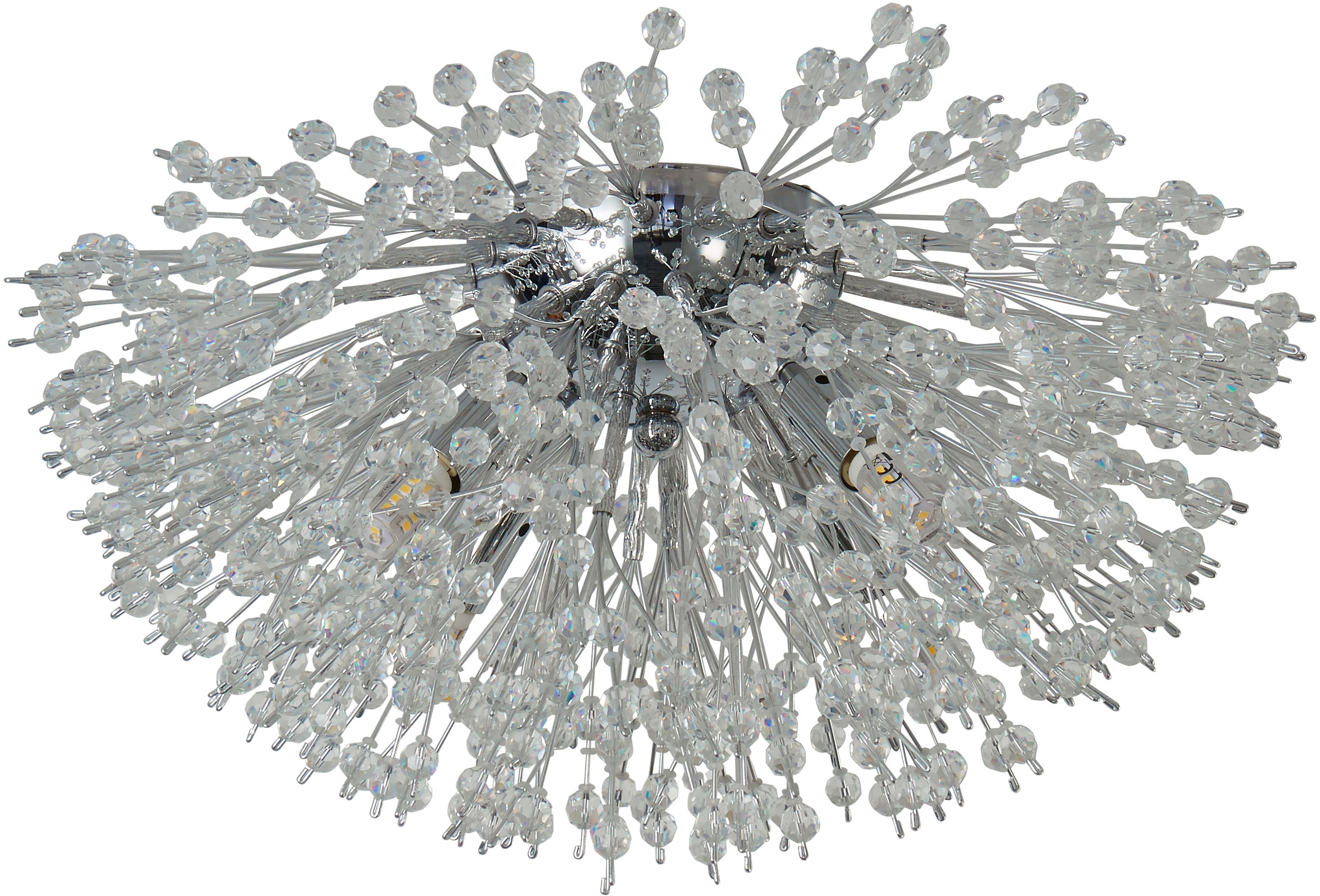 Searchlight Deckenleuchte »Sunburst 4Lt Flush - Chrome Metal & Glass Beads« G9 1 Stk.