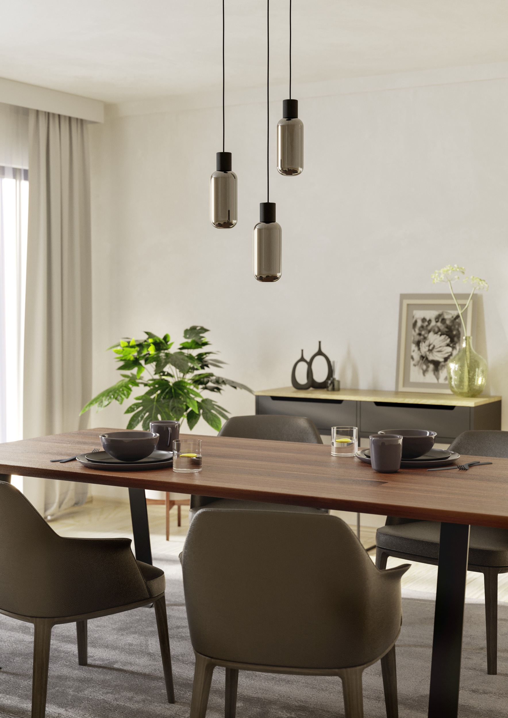 EGLO Hängeleuchte »MAIONE Pendellampe - Stahl - E27 - 3X4W - IP20« E27 1 Stk. Hängelampe, Deckenlampe, Wohnzimmer, Esszimmer, H110 x Ø30 cm