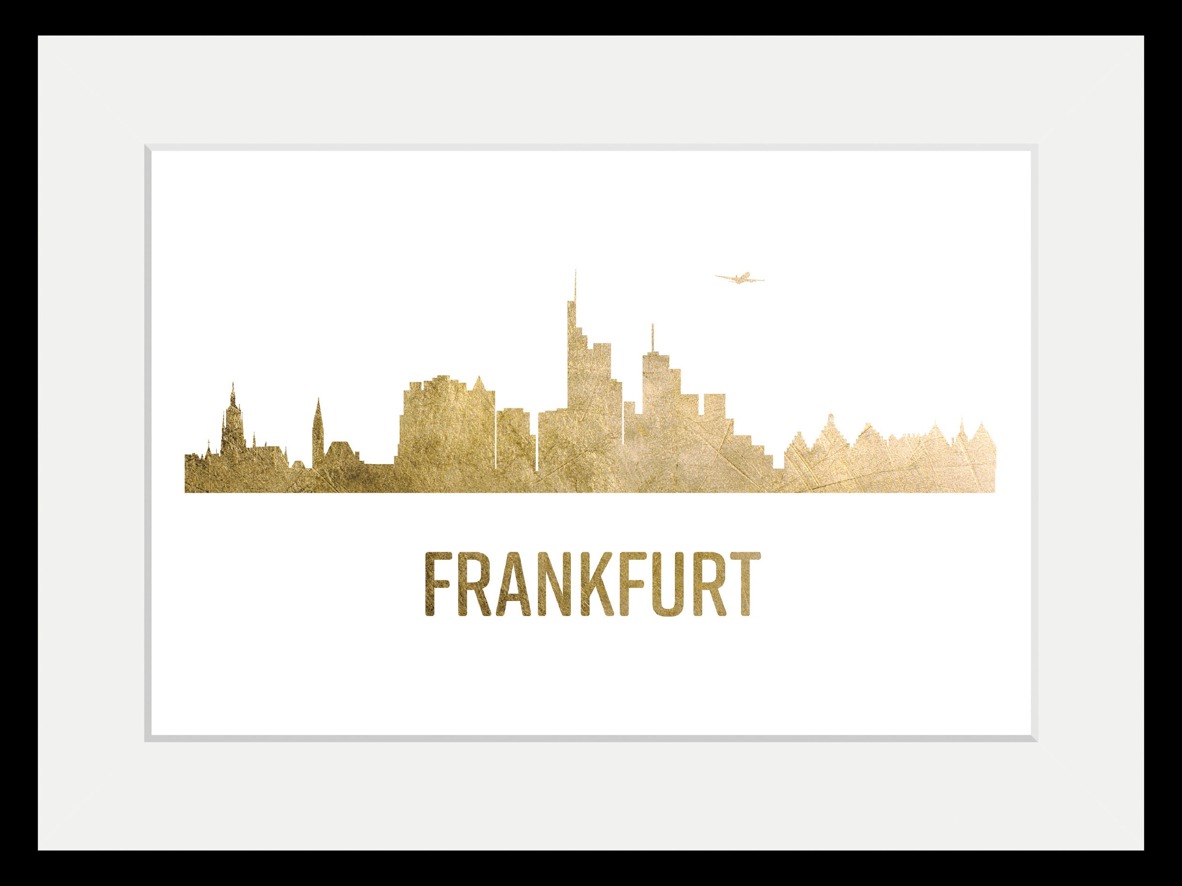 queence Bild »Frankfurt Skyline GOLD«, Städte-Stadt-Deutschland-Kirche-Gebä günstig online kaufen