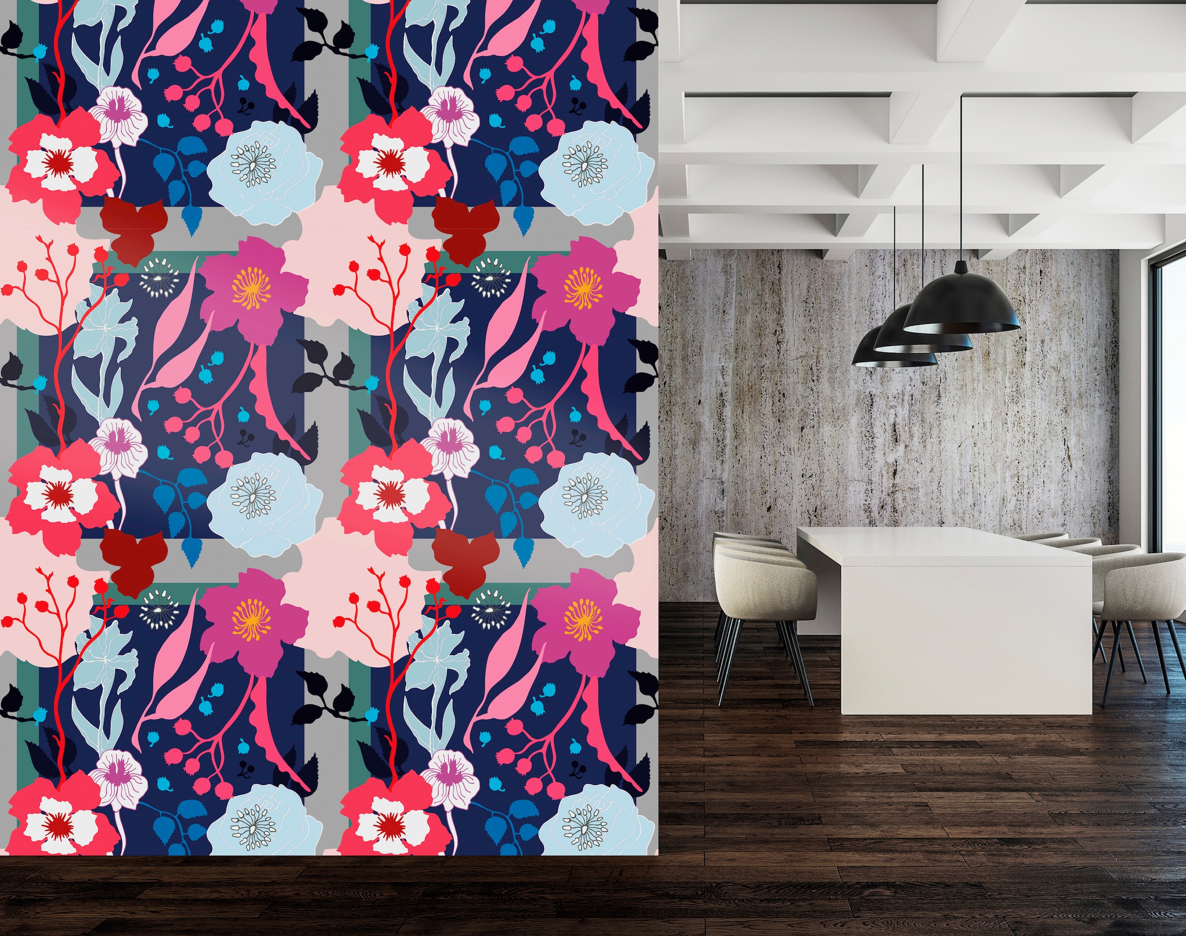 queence Vinyltapete »Alexandra«, bedruckt-Motiv-botanisch-floral-gemustert-natürlich, 90x250cm, selbstklebend, kinderleichte Anbringung, Sticker