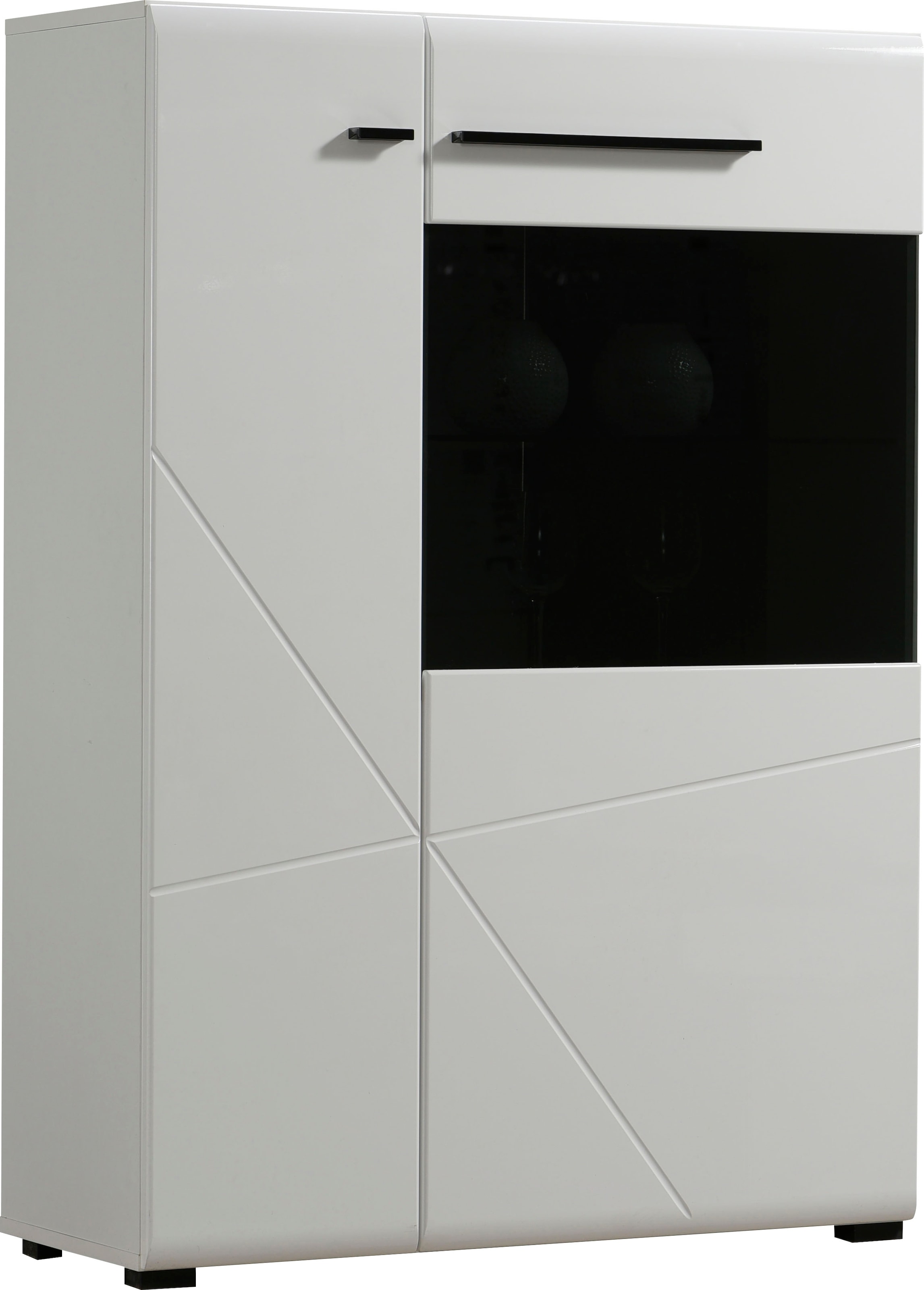 INOSIGN Highboard »Trentino«, Vitrine, Soft-Close-Funktion, Hochglanzfronten, Breite 87 cm