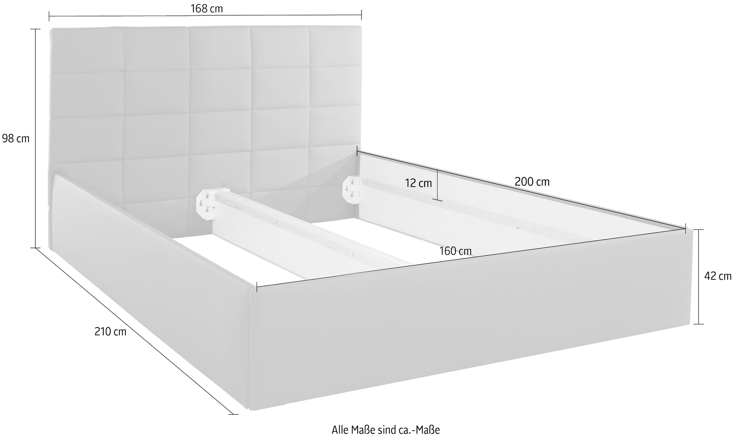 9. Bild von Westfalia Schlafkomfort Polsterbett, inkl. Bettkasten bei Ausführung mit Matratze, in 2 Höhen