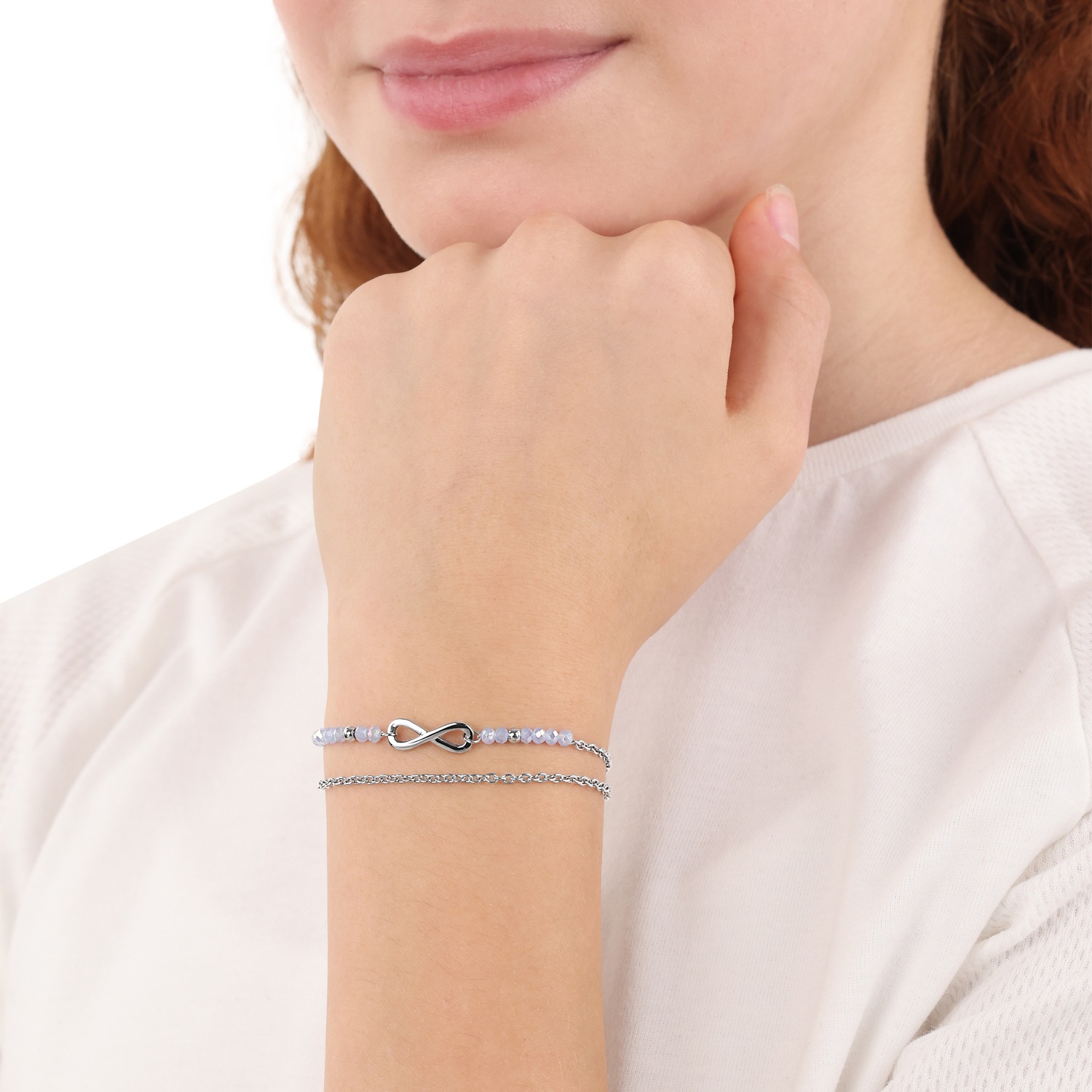 s.Oliver Armband »Infinity/Unendlichkeitsschleife, 2039719, 2039720«, mit Glasstein