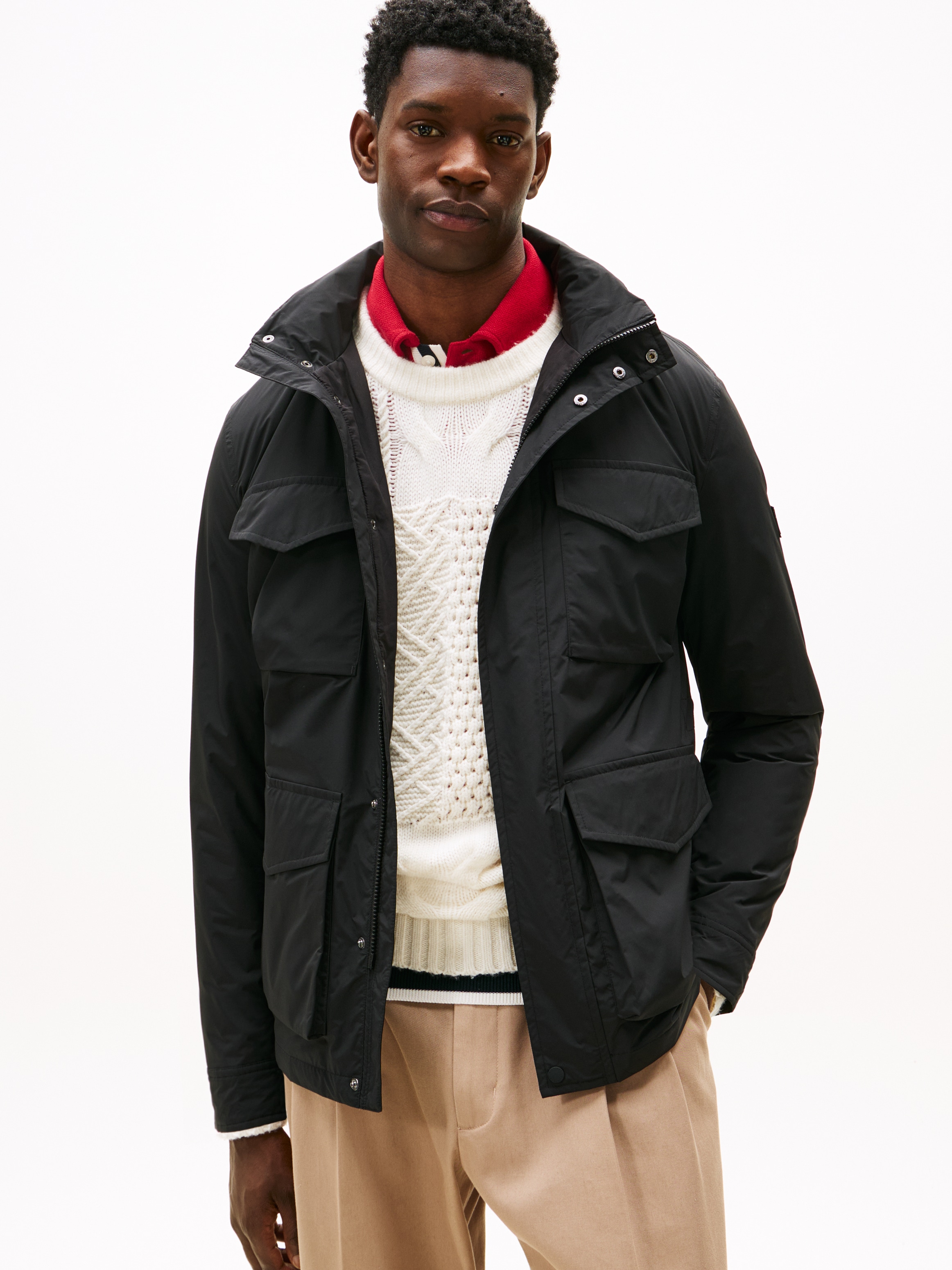 Tommy Hilfiger Fieldjacket »LW PACKABLE« mit Kapuze im Kragen verstaubare Kapuze, normale Passform