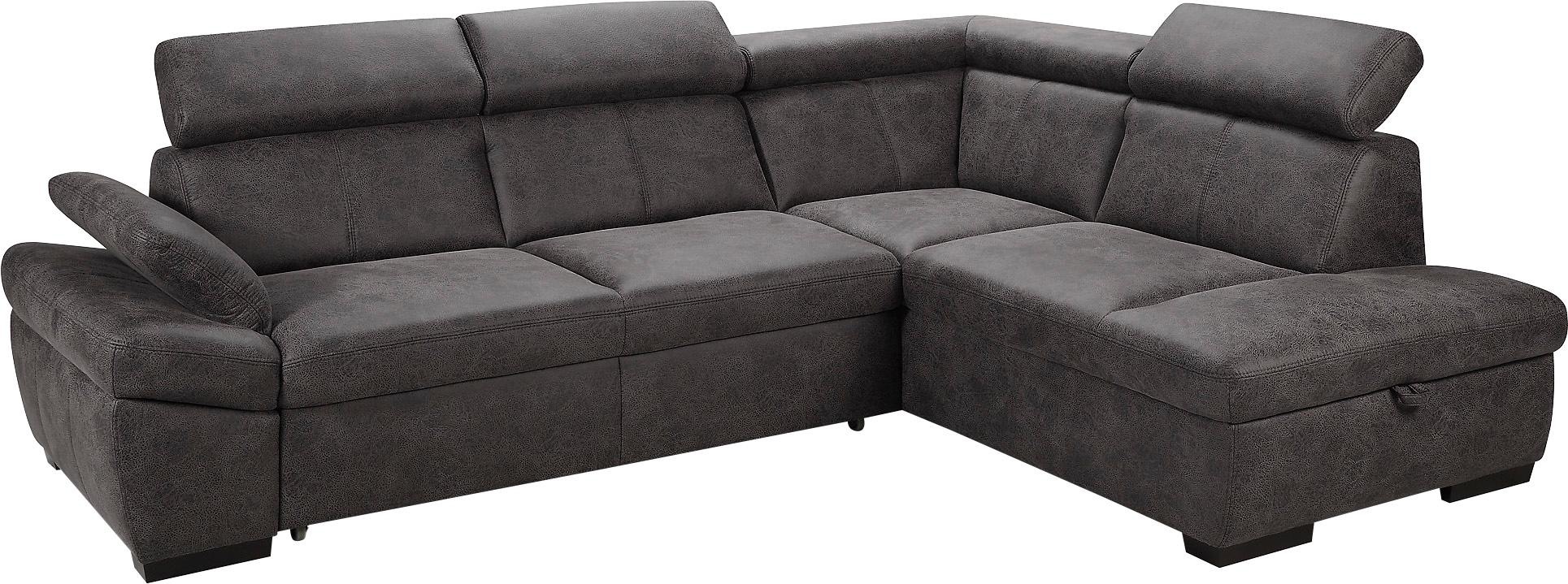 exxpo - sofa fashion Ecksofa »Salerno, klassisch modernes Funktionssofa, hoher Sitzkomfort, L-Form«, inkl. Kopf- und Armteilverstellung, wahlweise mit Bettfunktion