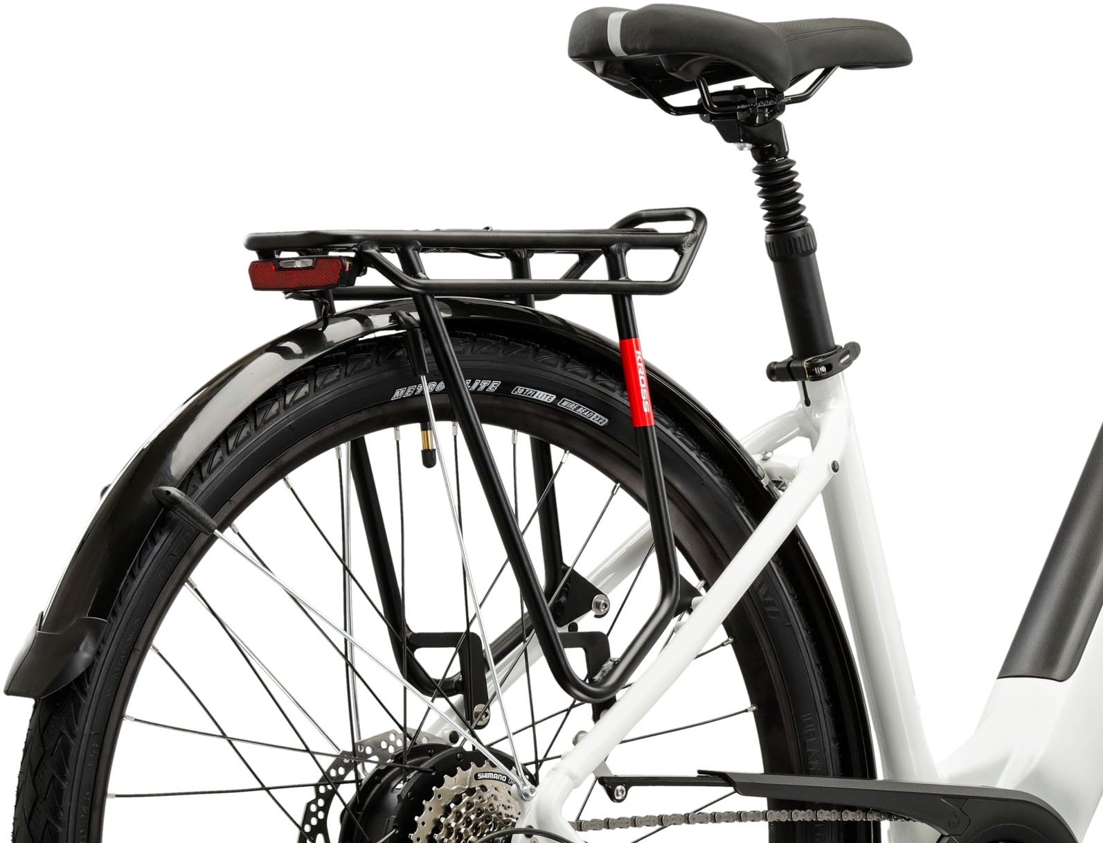 Kross »E-Trekkingbike Damen Trans Hybrid 1.0 28" weiß 8 Gänge« 8 Gang Shimano ACERA M3020 Schaltwerk Kettenschaltung Heckmotor 250 W Pedelec, Elektrofahrrad für Damen