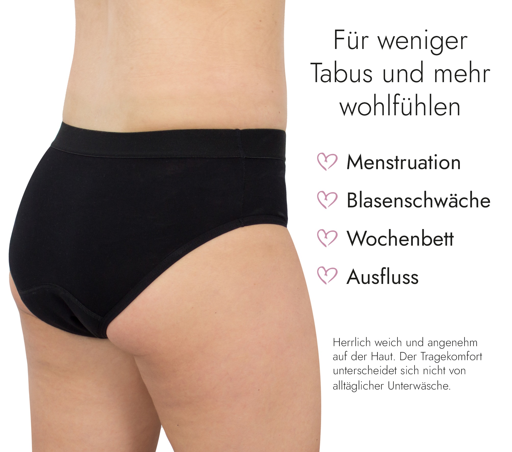 Hydas Inkontinenzslip »aus Baumwolle mit integrierter Saugeinlage und weichem Bund«, Schutz bei Blasenschwäche, während der Periode oder im Wochenbett