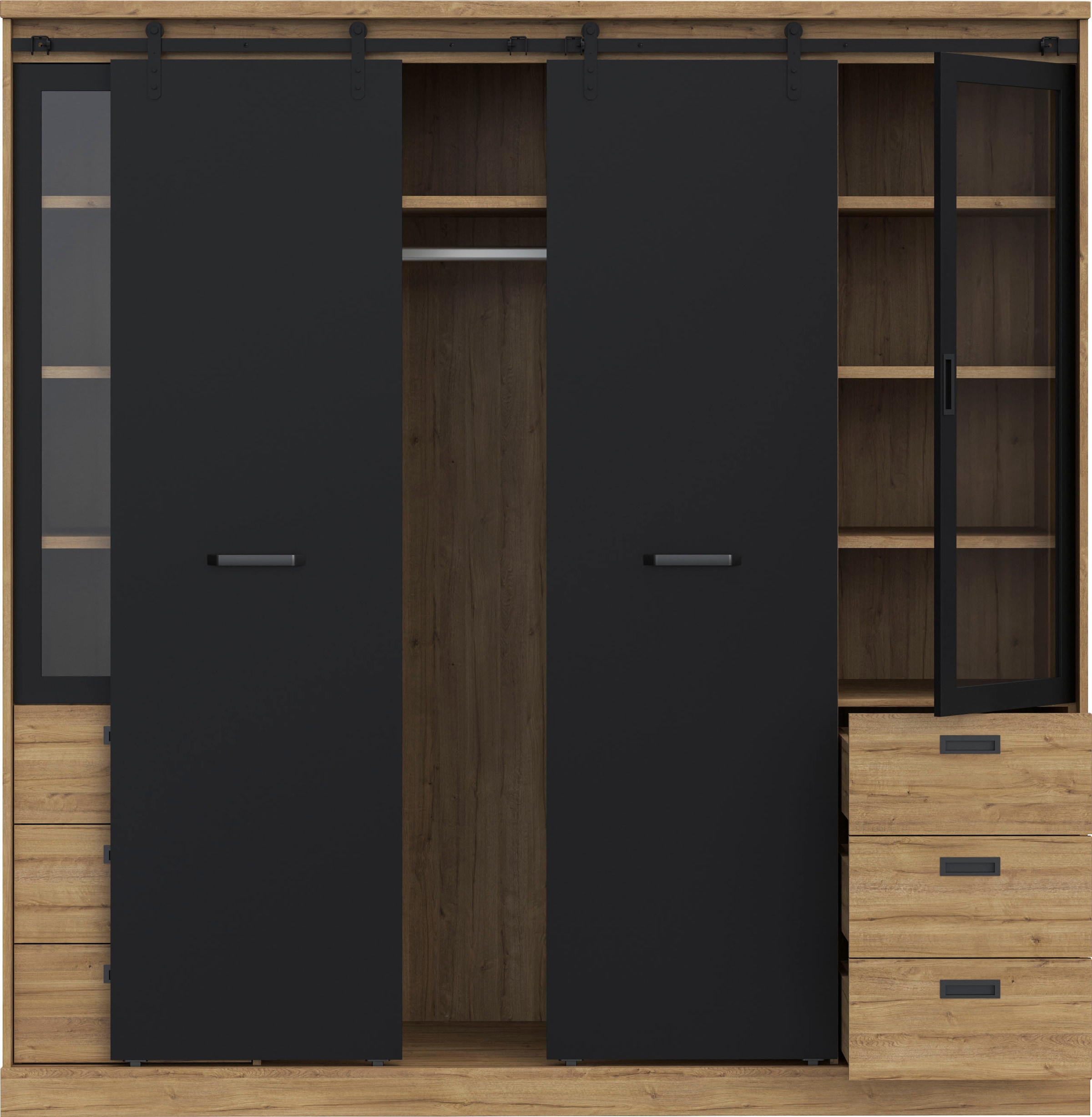 FORTE Kleiderschrank, mit Beleuchtung