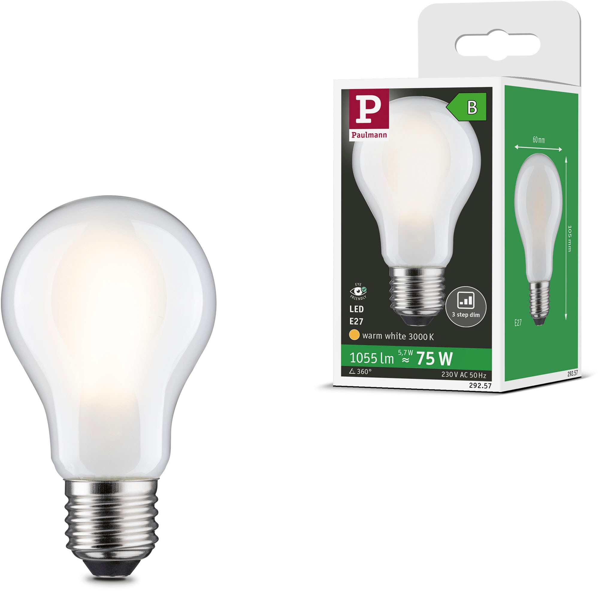 Paulmann LED-Leuchtmittel »Eco-Line Filament 230V LED Birne E27 1055lm 5,7W günstig online kaufen