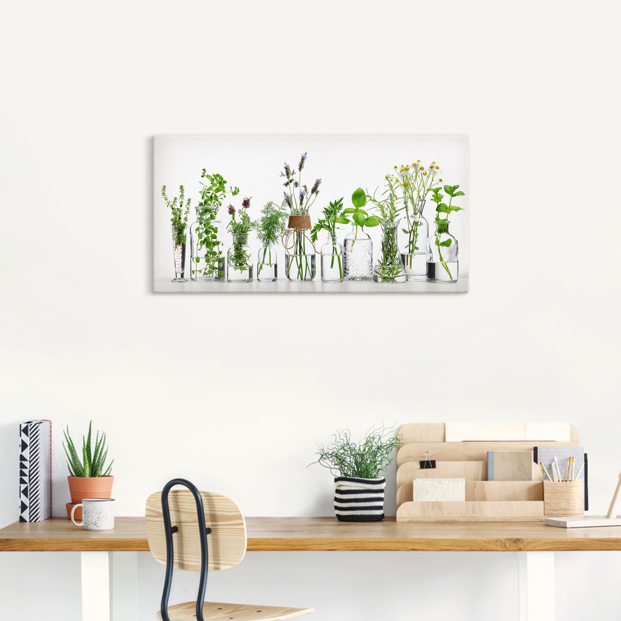 Artland Wandbild »Öle mit Kräutern«, Kräuterbilder, (1 St.), als Alubild, Outdoorbild, Leinwandbild, Poster, Wandaufkleber