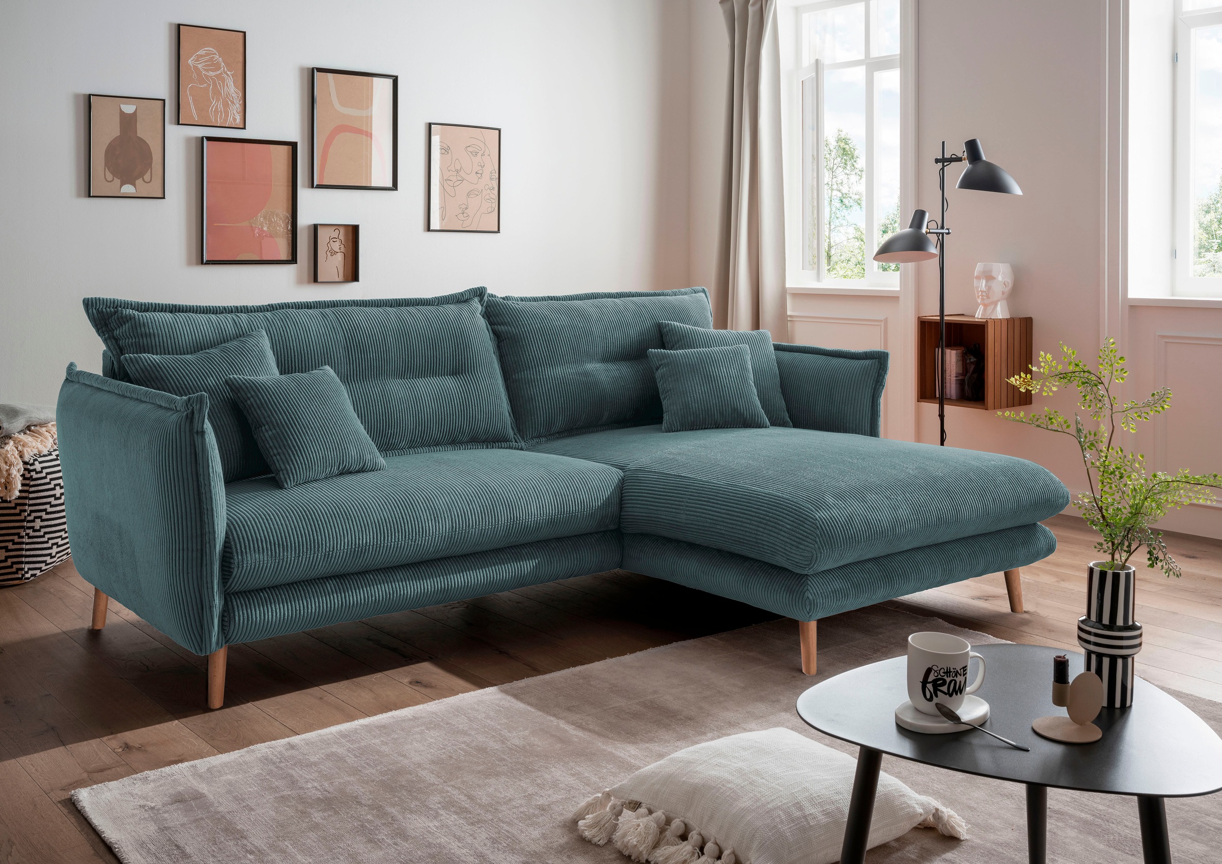 INOSIGN Ecksofa »Lazio modern und bequem, schmale Armlehnen, tolle Detailve günstig online kaufen