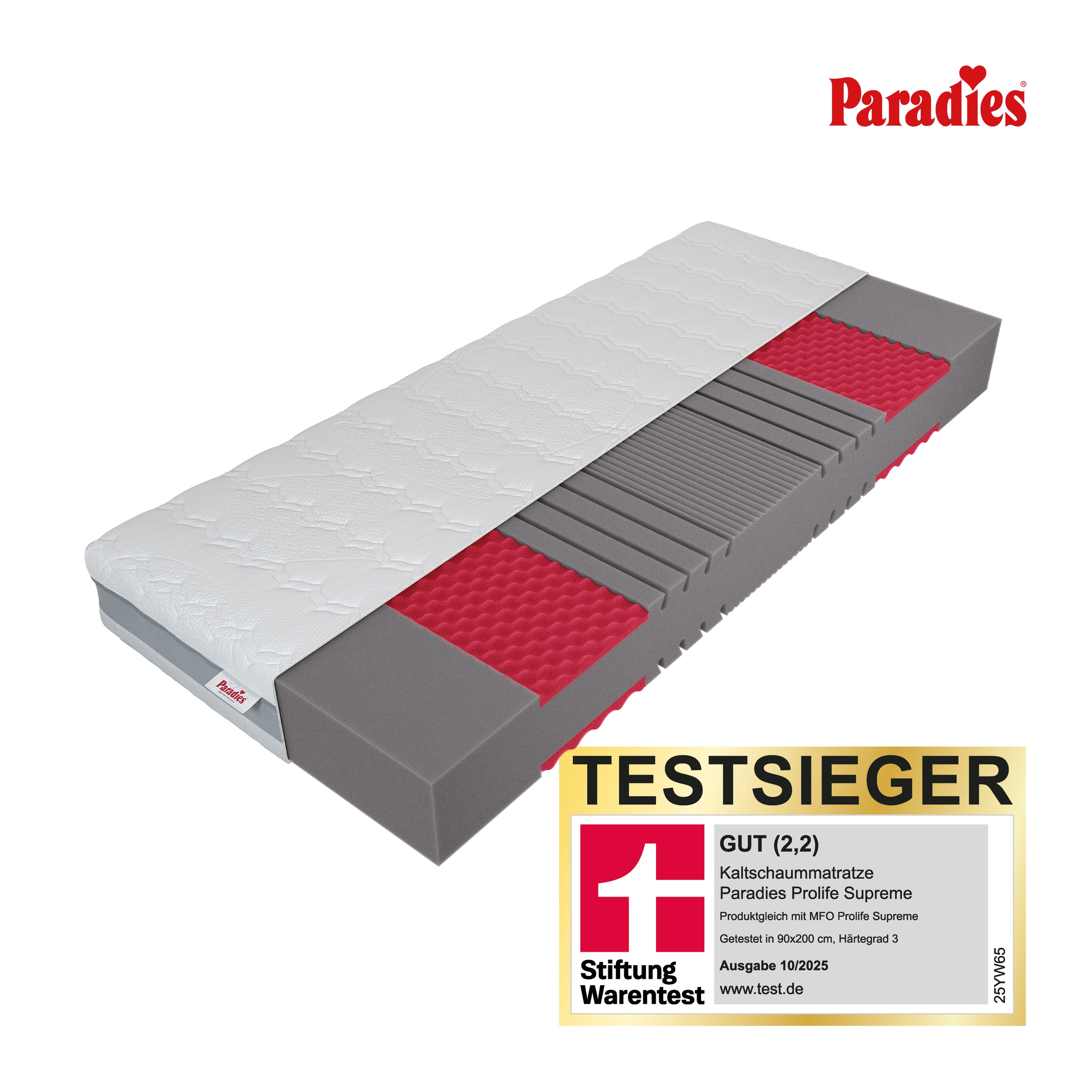 Paradies Kaltschaummatratze »Neuheit: Paradies Prolife Supreme, Testsieger günstig online kaufen