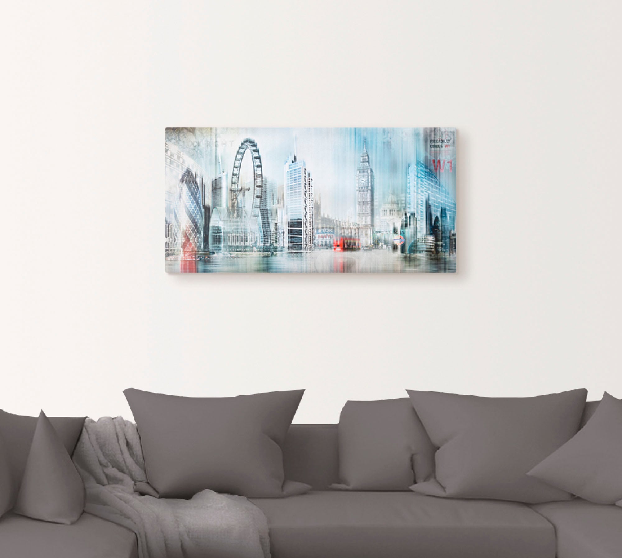 Artland Wandbild »London Skyline Collage II«, Gebäude, (1 St.), als Leinwandbild, Wandaufkleber oder Poster in versch. Größen