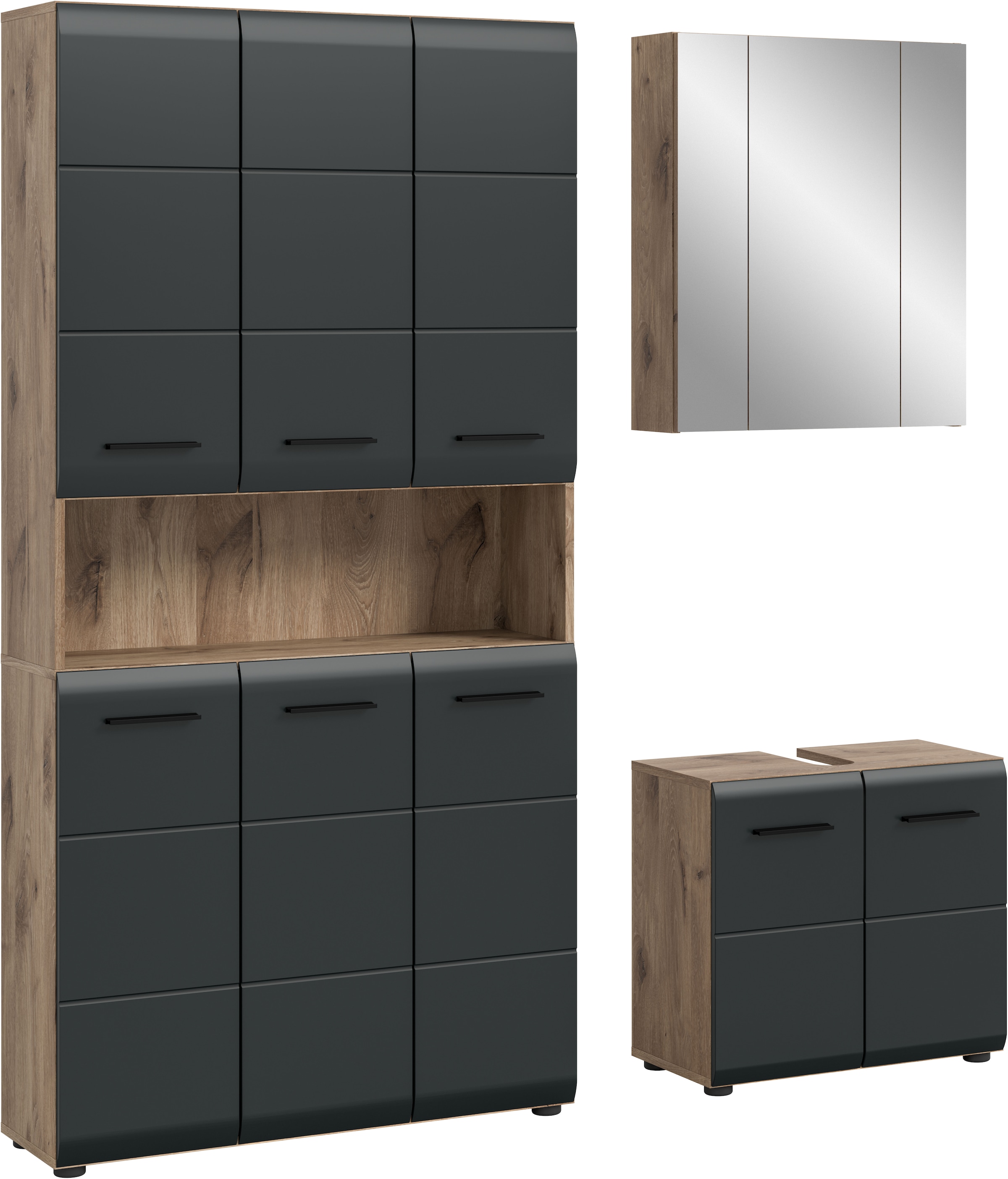 INOSIGN Badezimmer-Set Set, 4 Stk. tlg. Florenz, Badkombination 3-tlg., Nox günstig online kaufen
