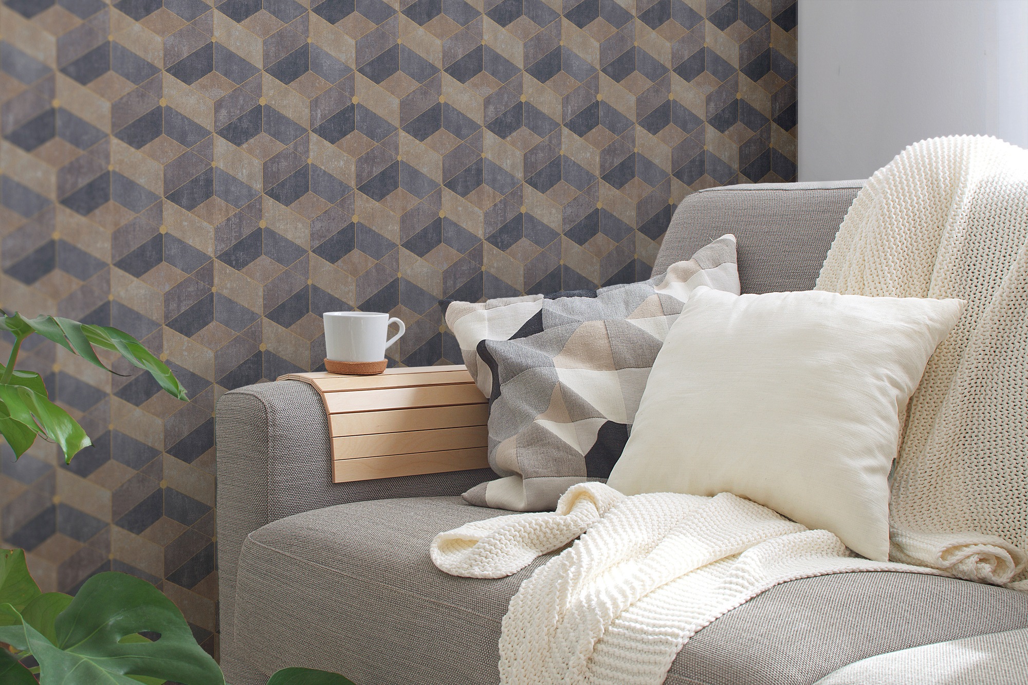 living walls 3D-Tapete »Titanium«, 3D-Optik-geometrisch-grafisch, Geometrisch Tapete 3D Effekt Tapeten Wohnzimmer Schlafzimmer Küche