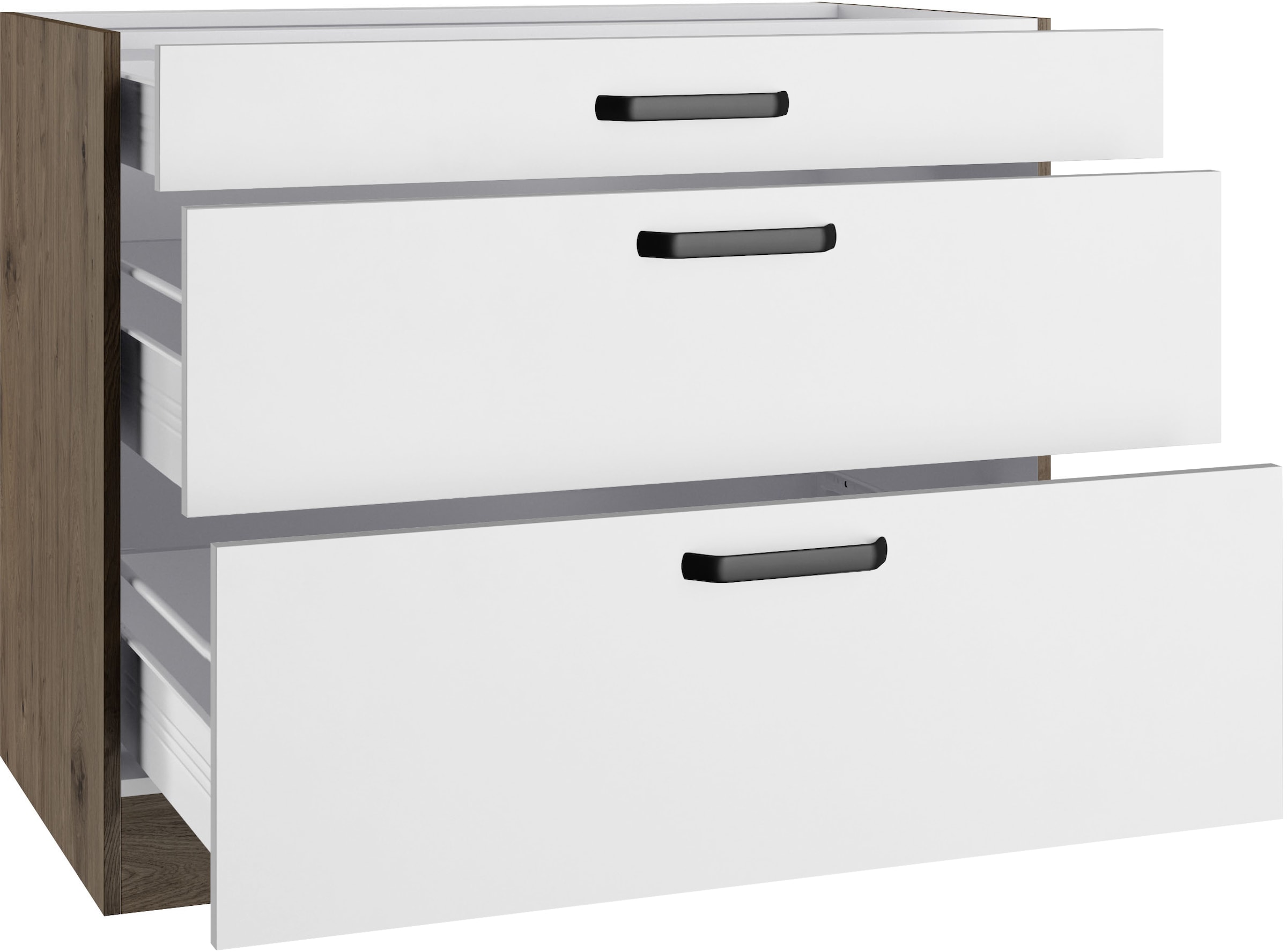 wiho Küchen Unterschrank »Elba, mit zwei Auszügen« in den Breiten 90 und 100 cm
