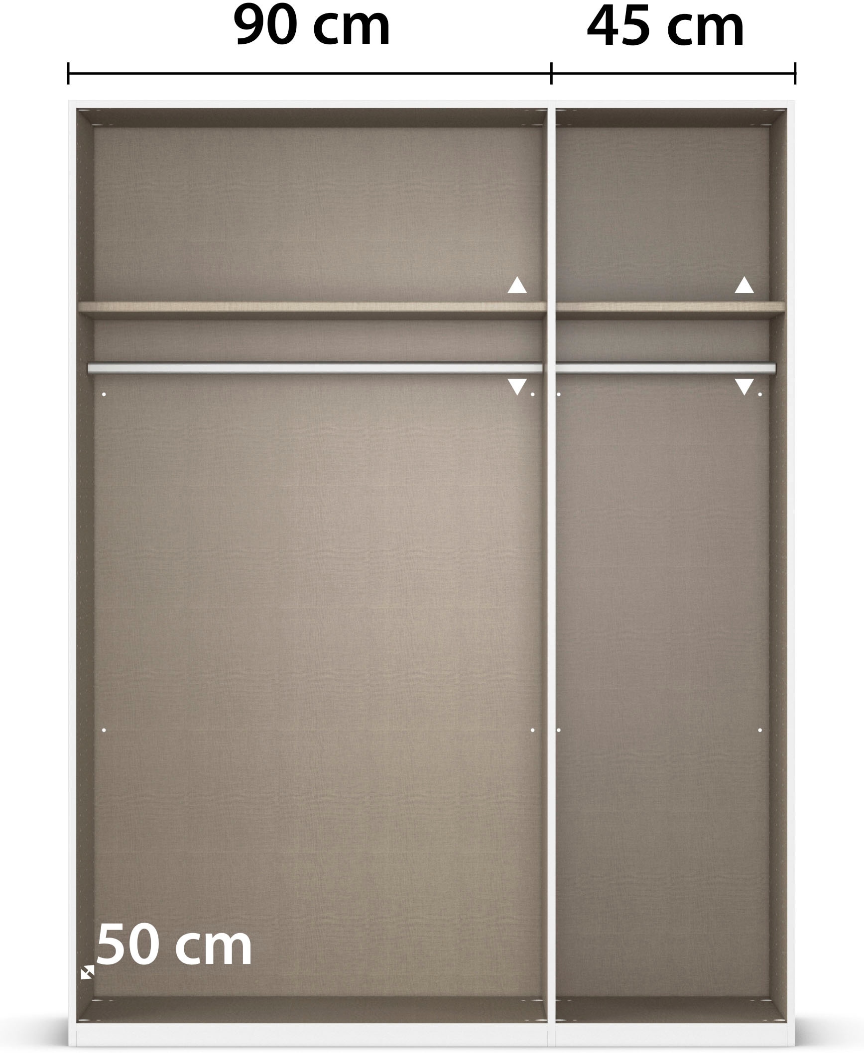 rauch Kleiderschrank »Drehtürenschrank Schrank Garderobe Wäscheschrank Schlafzimmer AVOLA«, (in 3 verschiedenen Ausstattungen BASIC/CLASSIC/PREMIUM), mit hochwertigen Stangengriffen in Schwarz aus Metall MADE IN GERMANY