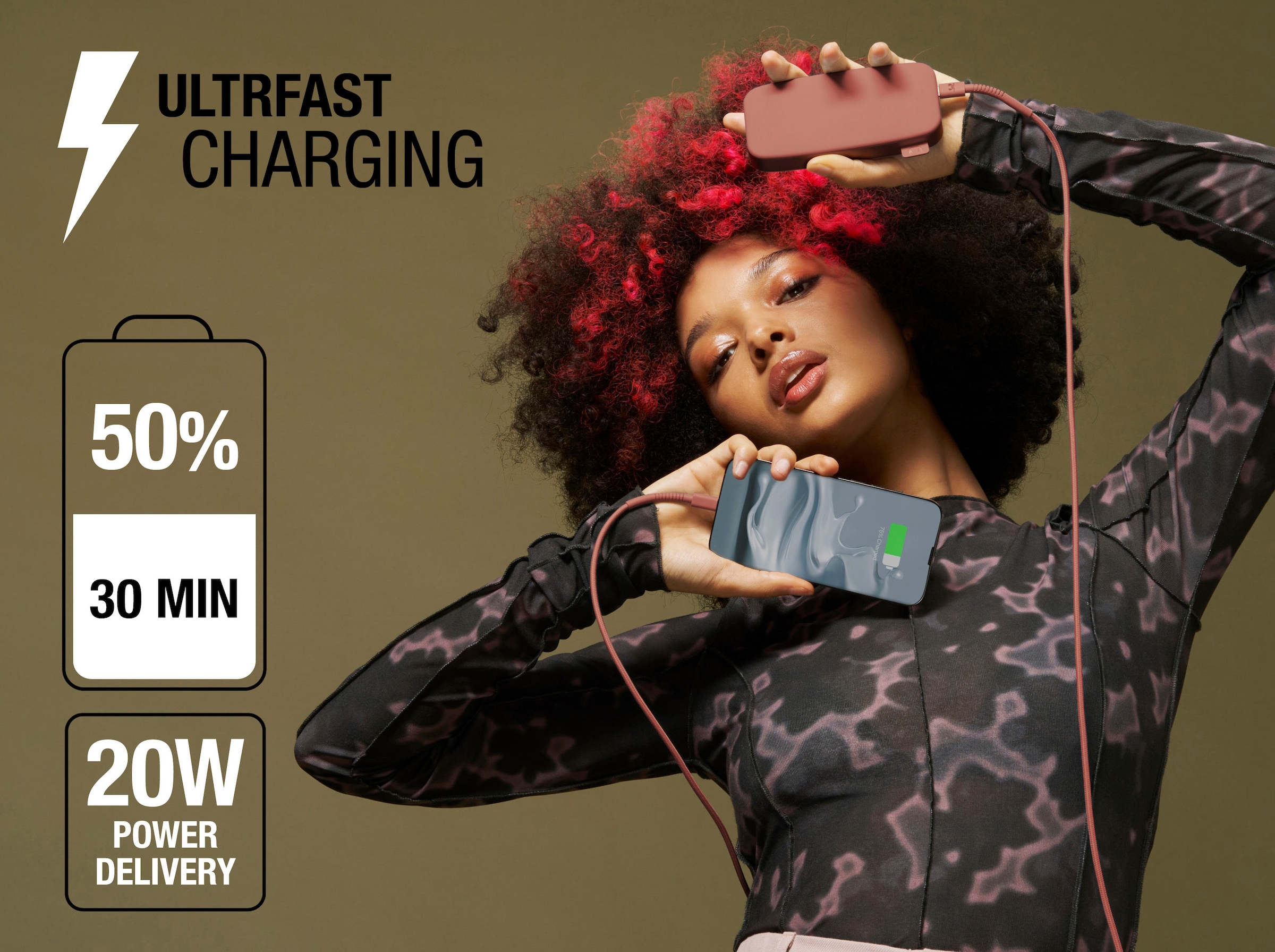 Fresh´n Rebel Powerbank »Power Pack 12000mAh mit USB-C, Ultra Fast Charge & 20W PD«