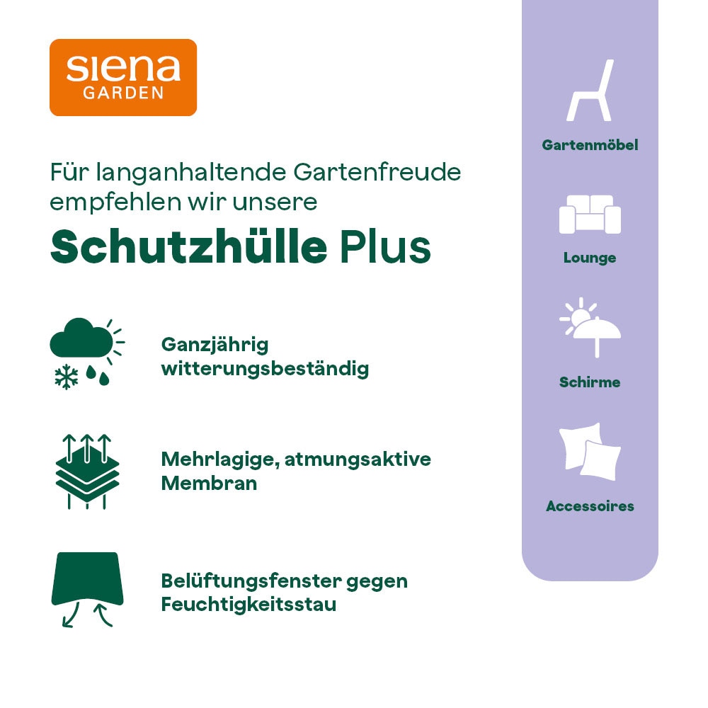 Siena Garden Gartenmöbel-Schutzhülle »Loungebankhülle Plus« 205 x 100 x H70 cm