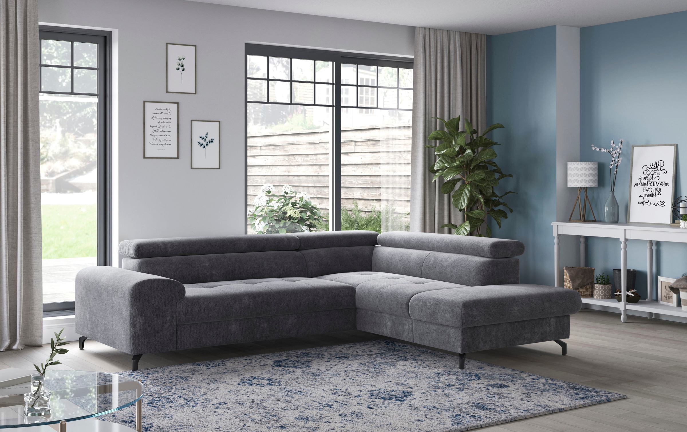 COTTA Ecksofa »Aura L-Form«, mit Schlaffunktion, Bettkasten und Kopfteilver günstig online kaufen