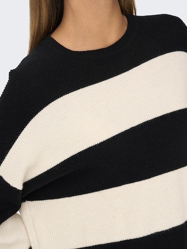 ONLY Strickpullover »ONLATIA L/S STRIPE PULLOVER KNT NOOS«, mit dem auffälligen Streifenmuster