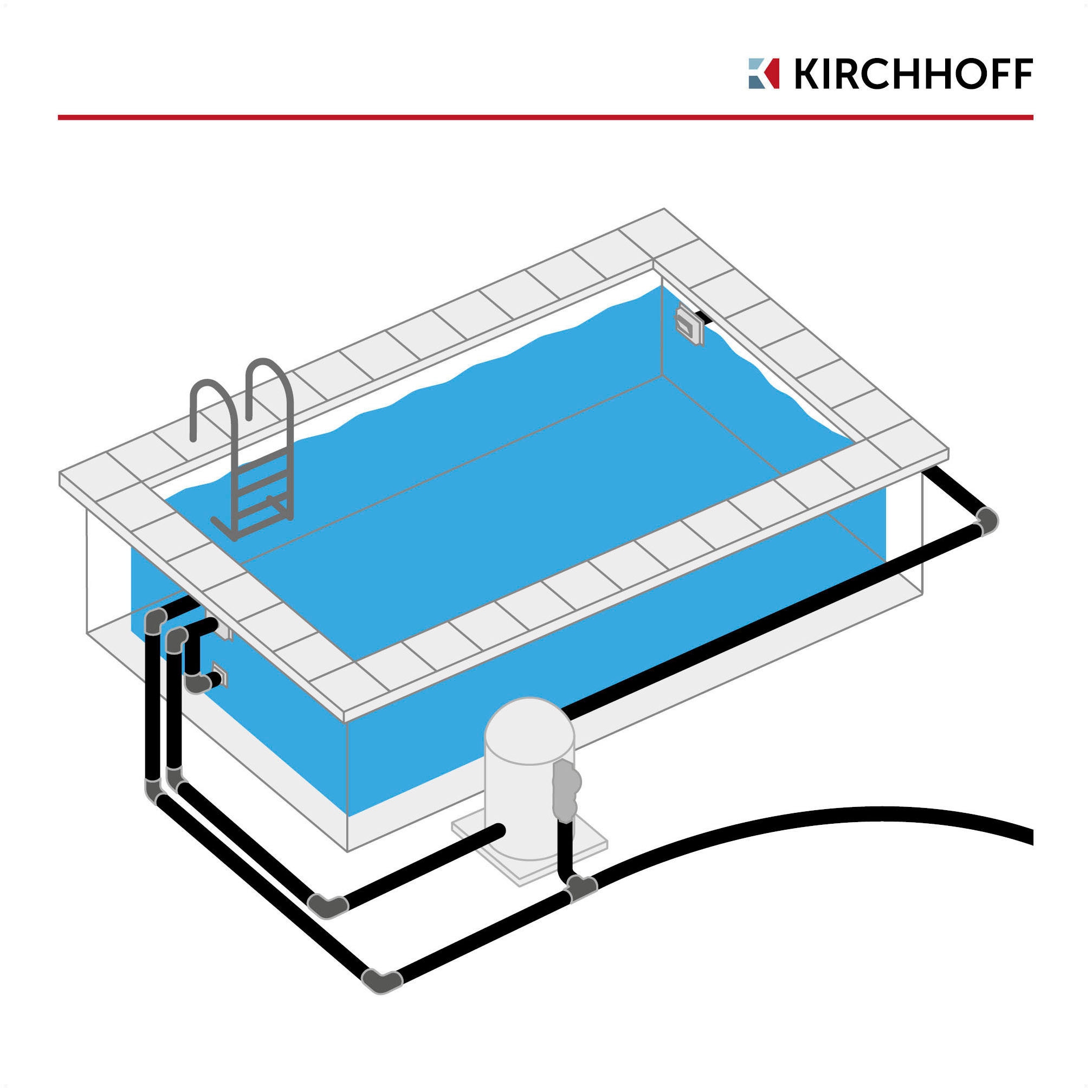 Kirchhoff Schlauchtülle, PVC, Druckrohr für Pool, Teich, 50 mm, 10 bar, PN 12,5, bes. beständig