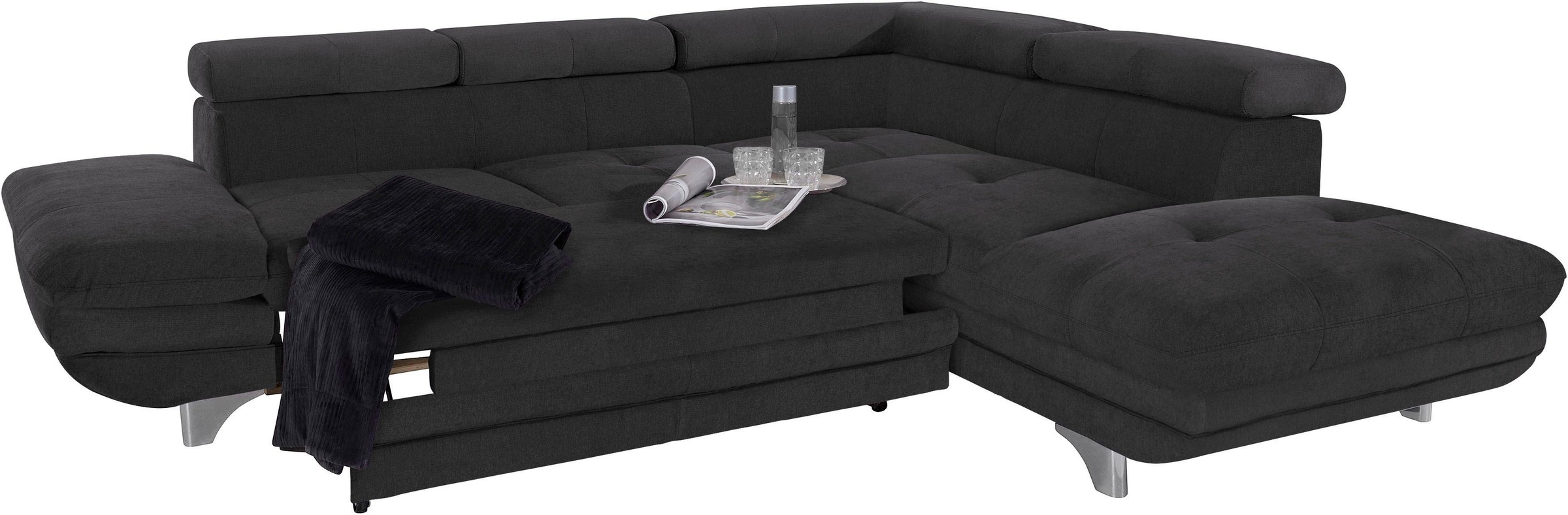 COTTA Ecksofa »Enterprise L-Form«, mit Arm- & Kopfteilverstellung, wahlweise mit Bettfunktion