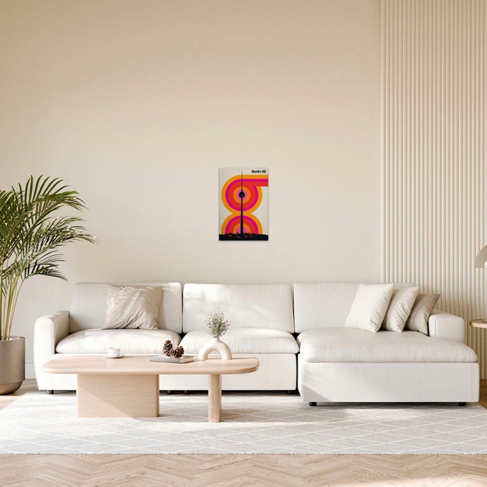 A.S. Création Leinwandbild »Berlin69 - Wandbild Creme Schwarz Orange Keilra günstig online kaufen