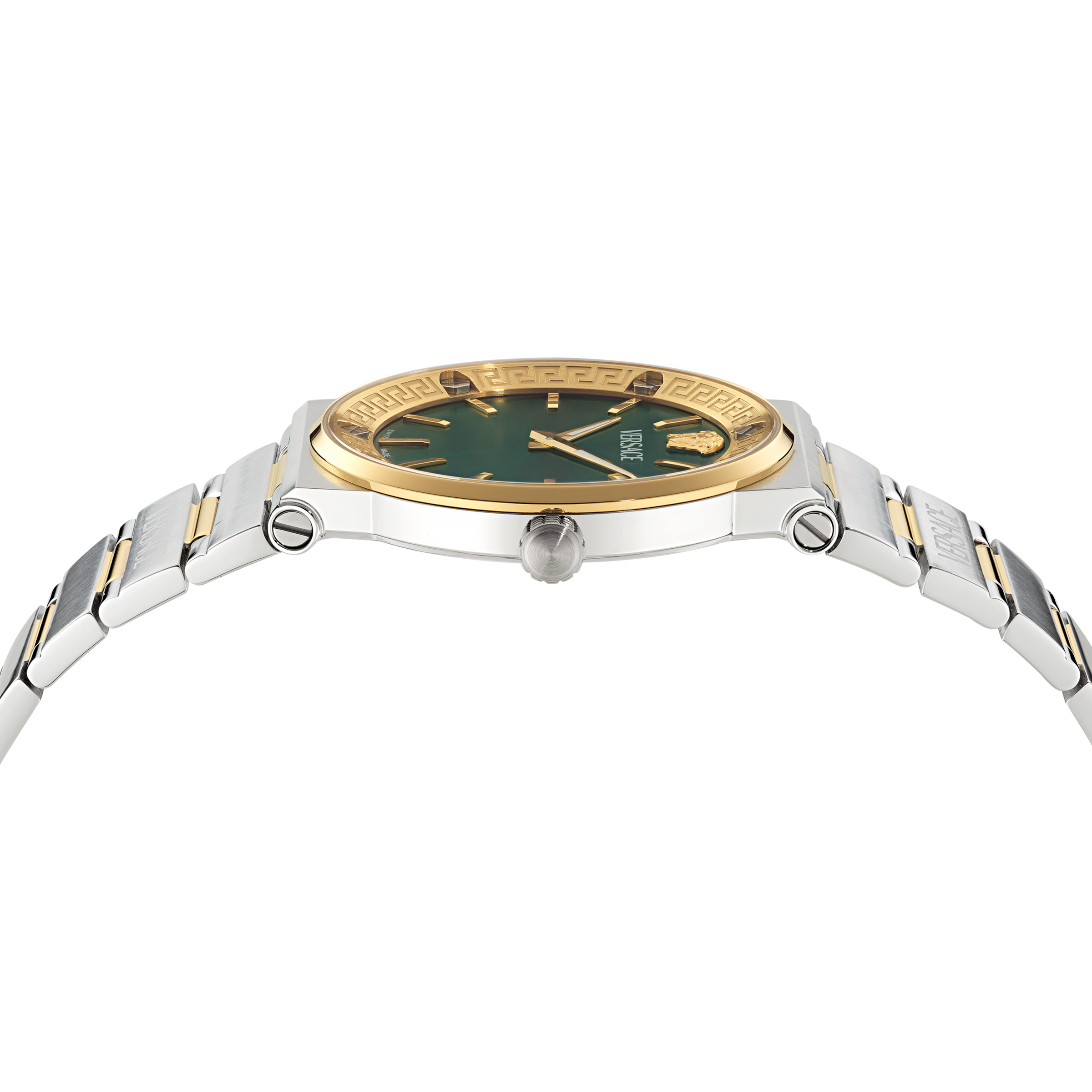 Versace Quarzuhr »GRECA LOGO AEREO« Armbanduhr, Damenuhr, Herrenuhr, Swiss Made, Edelstahlarmband, analog