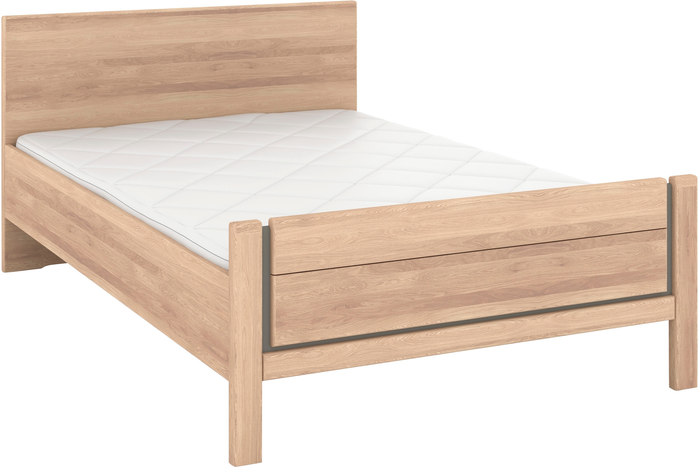 Musterring Holzbett »Sorrent, Bettgestell, Bettrahmen, teilmassiv Eiche«, (MADE IN GERMANY), Eiche teilmassiv, Liegehöhenverstellung, Stollenfußteil