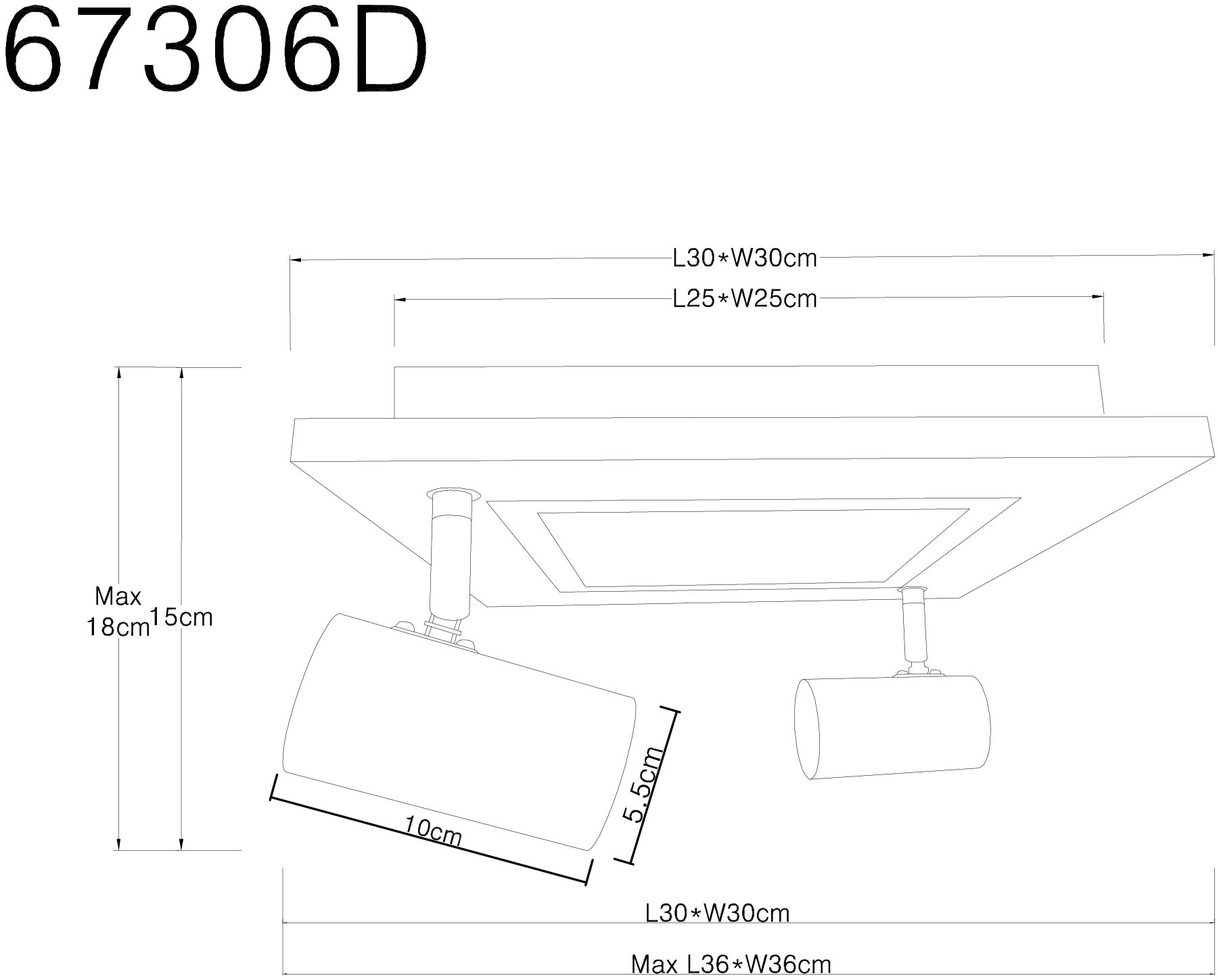 GLOBO LIGHTING LED Deckenleuchte »ULLA« LED-Modul Warmweiß Deckenlampe/Wohnzimmer/Schlafzimmer/modern/Holz