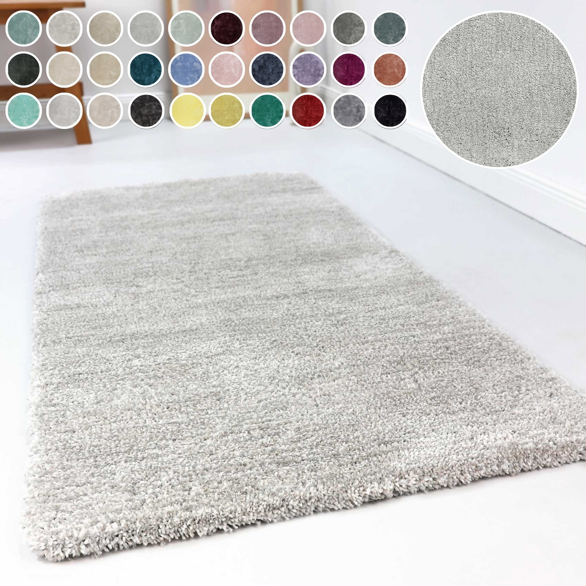 Esprit Hochflor-Teppich »Relaxx  ESP-4150«, rund, 25 mm Höhe, Wohnzimmer, sehr große Farbauswahl, weicher dichter Hochflor