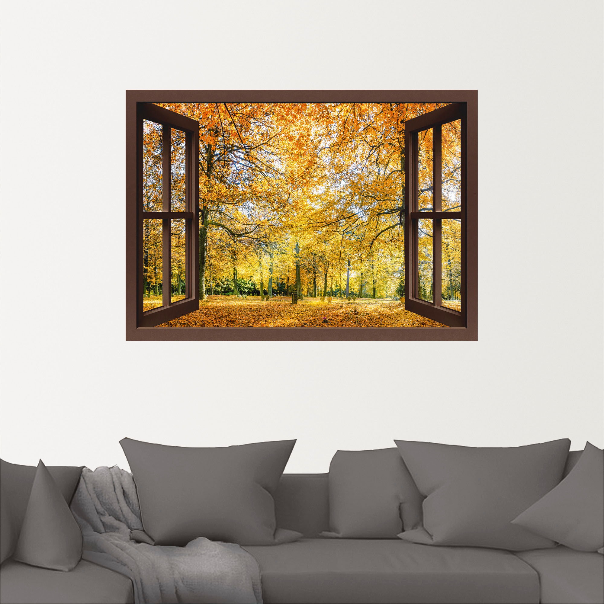 Artland Wandbild »Fensterblick - Herbstwald Panorama«, Fensterblick, (1 St. günstig online kaufen