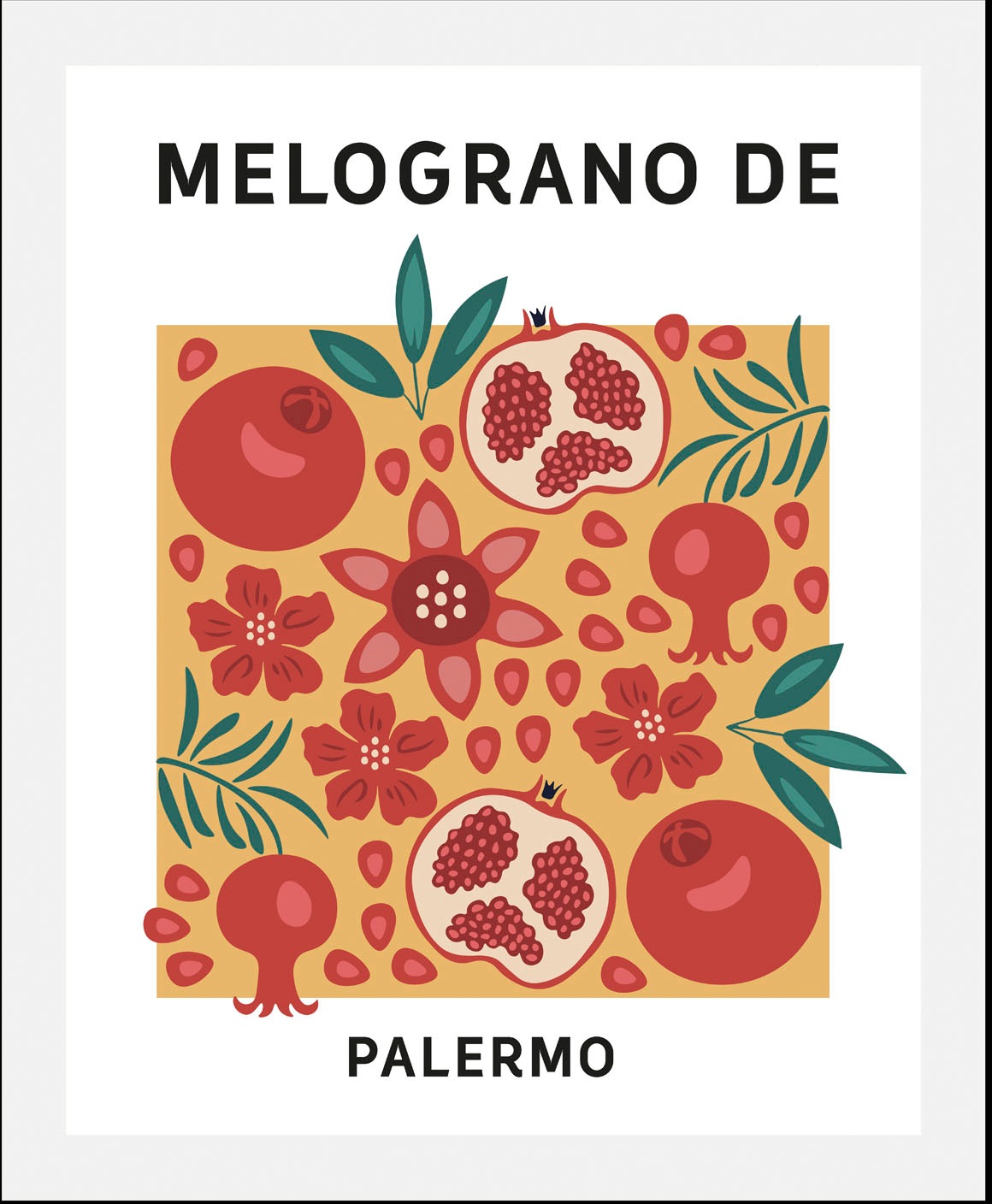 queence Bild »Palermo«, Obst-Obst Bilder-Schriftzug-Kunst-Pflanzen-Pflanzen günstig online kaufen