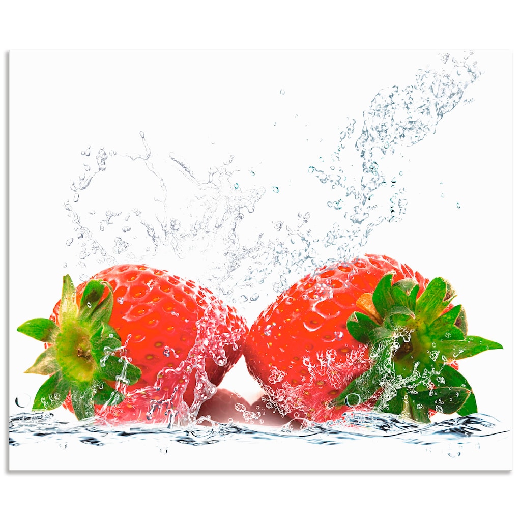 Artland Küchenrückwand »Erdbeeren mit Spritzwasser«, (1 tlg.)