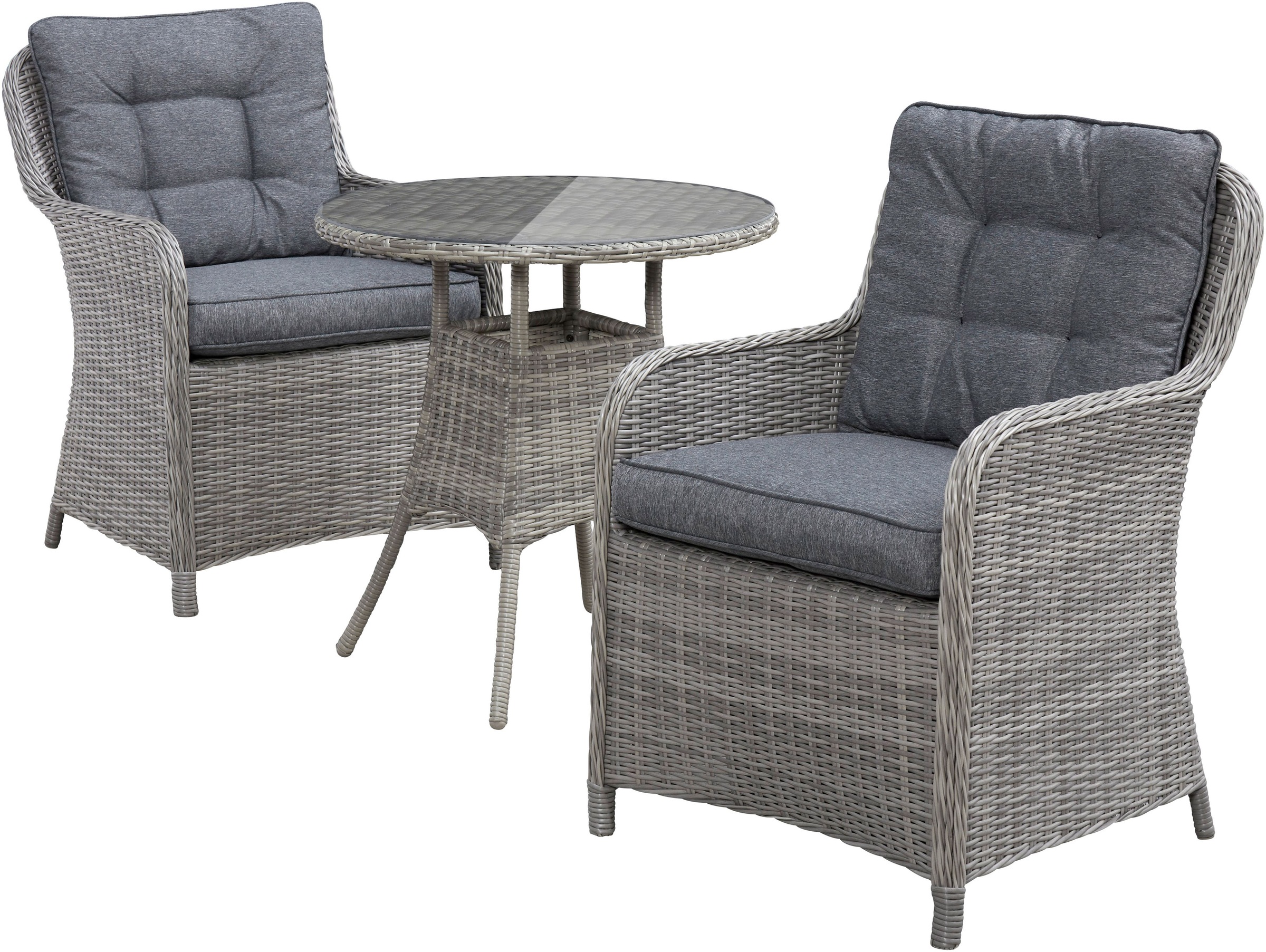 KONIFERA Garten-Essgruppe »Menorca« Set, 2x Sessel, 1x Tisch Ø 70 cm, inkl. günstig online kaufen