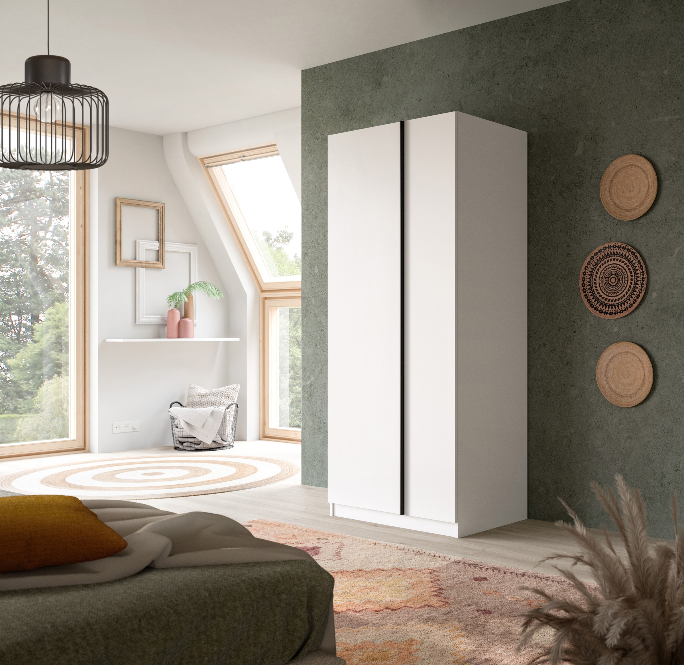 Home affaire Kleiderschrank »BENDINGO, TOPSELLER!, Schlafzimmerschrank, Schrank, Garderobenschrank« OTTO BESTSELLER, Garderobe & Schlafzimmer,  Breite 80cm, weiß, 2-türig, inkl. 1 Kleiderstange und 3 Ablageboden