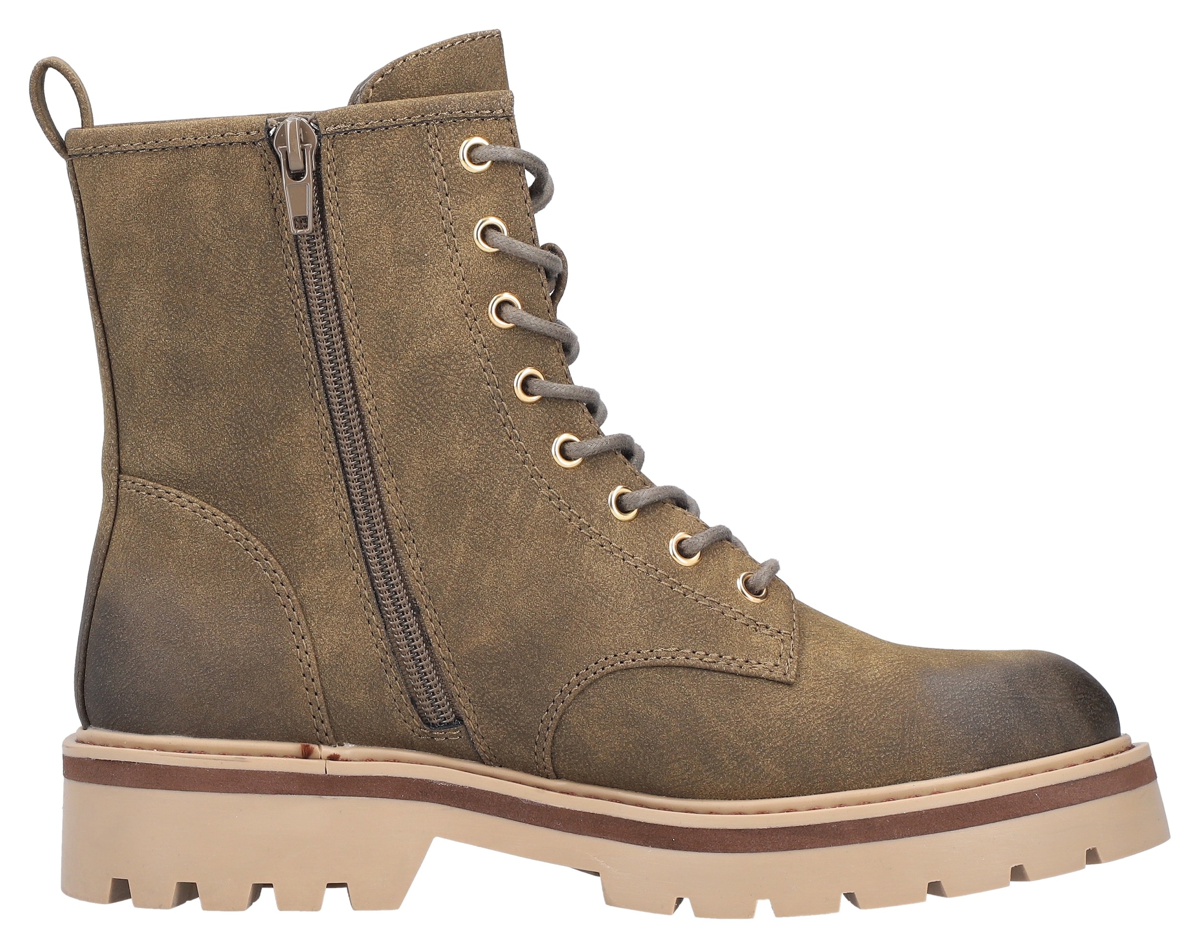 Rieker Schnürboots  Schnürstiefelette, Boots, Blockabsatz, mit Profilsohle