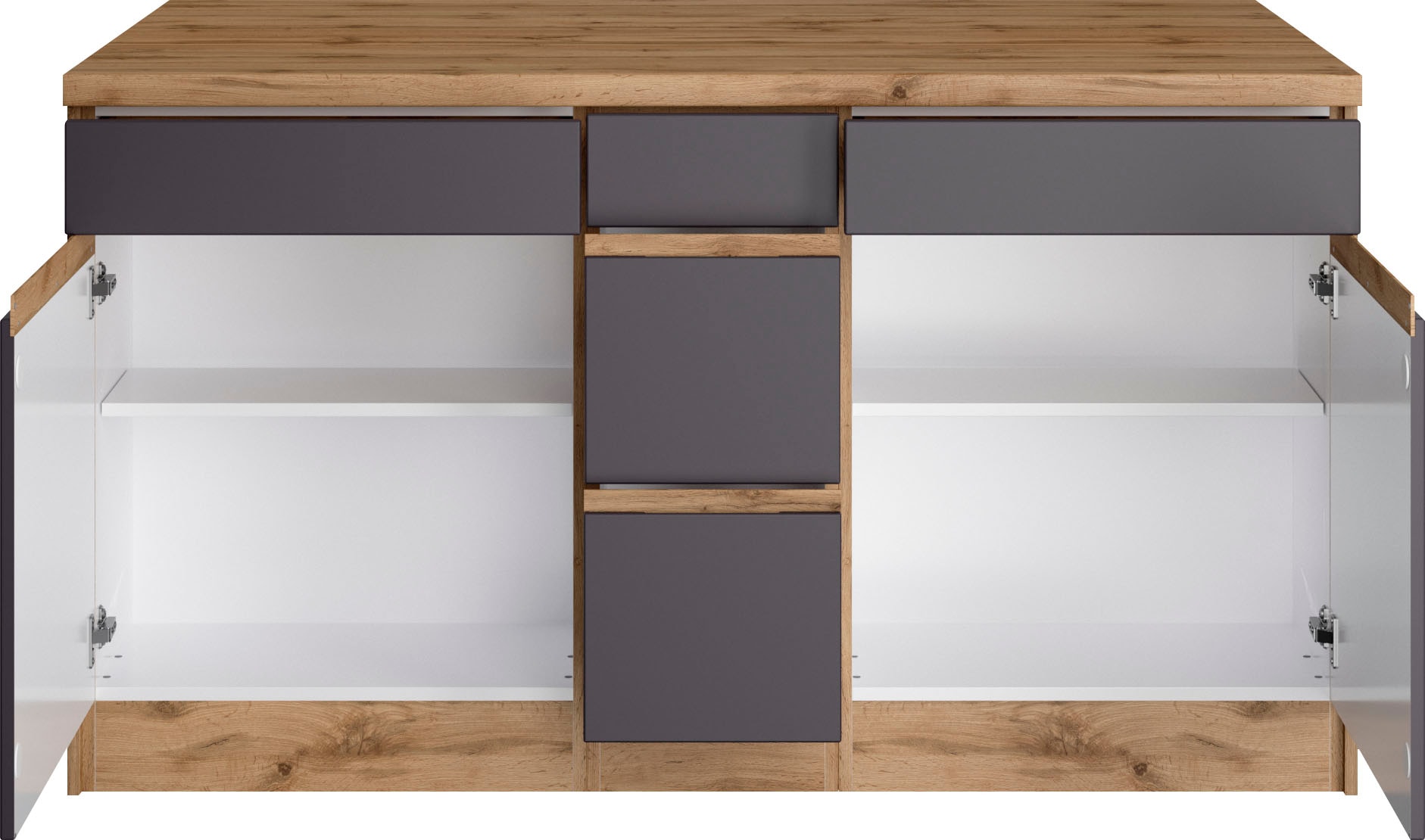 KOCHSTATION Kochinsel »KS-Riesa«, Breite 153 cm, Tiefe 100 cm, MDF-Fronten